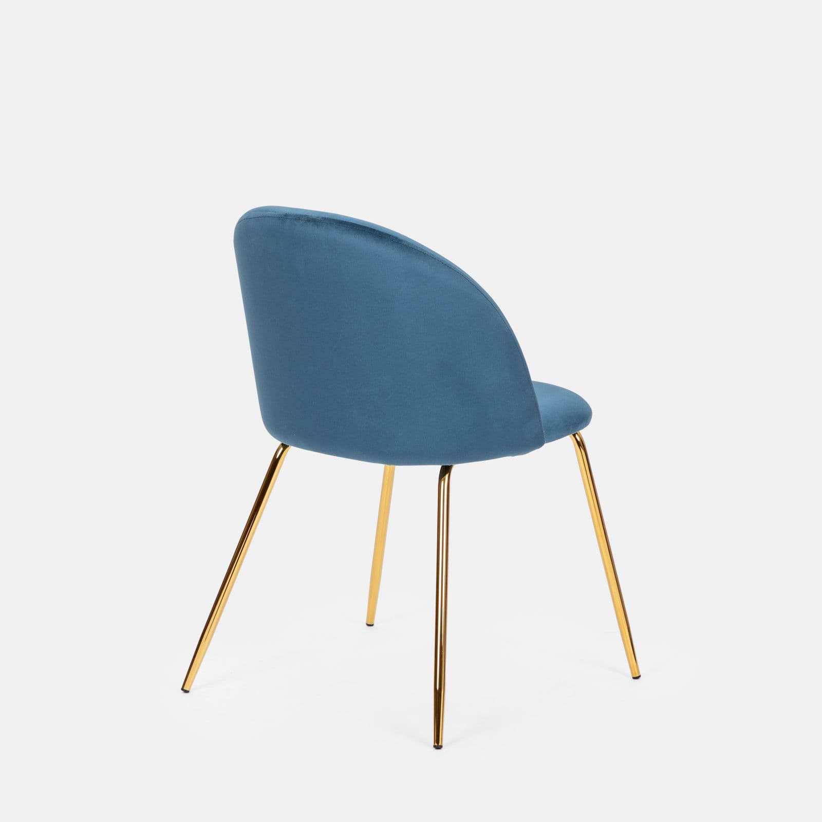 Sedia in velluto blu con gambe oro - Melt