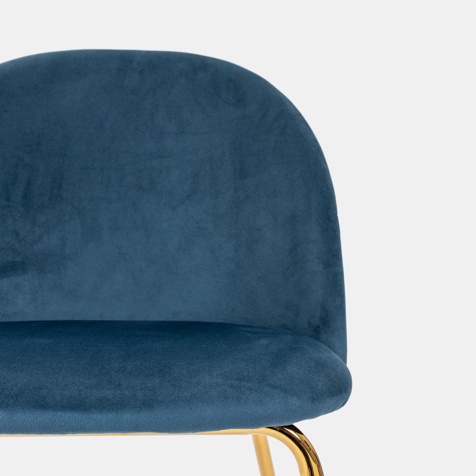 Sedia in velluto blu con gambe oro - Melt