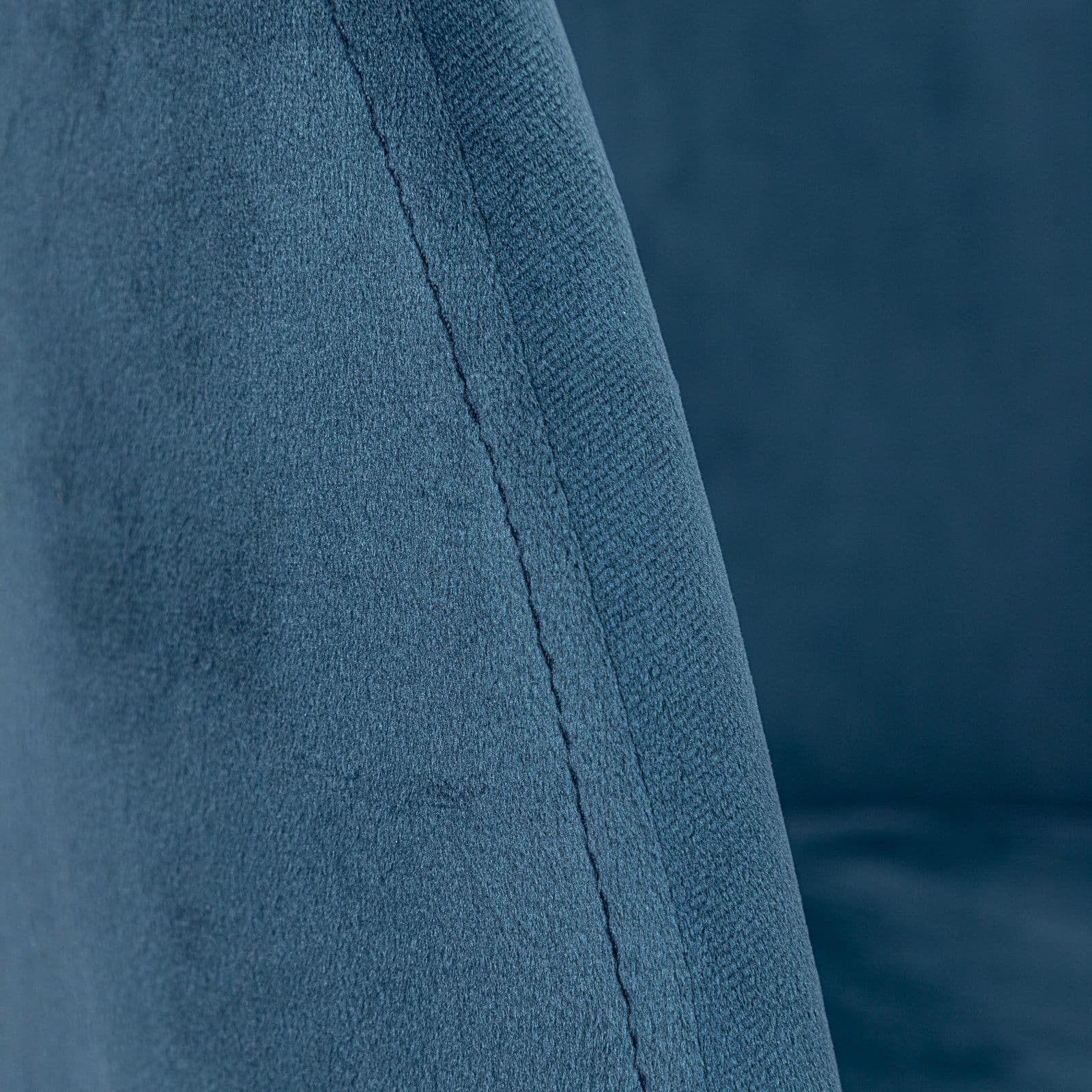 Sedia in velluto blu con gambe oro - Melt