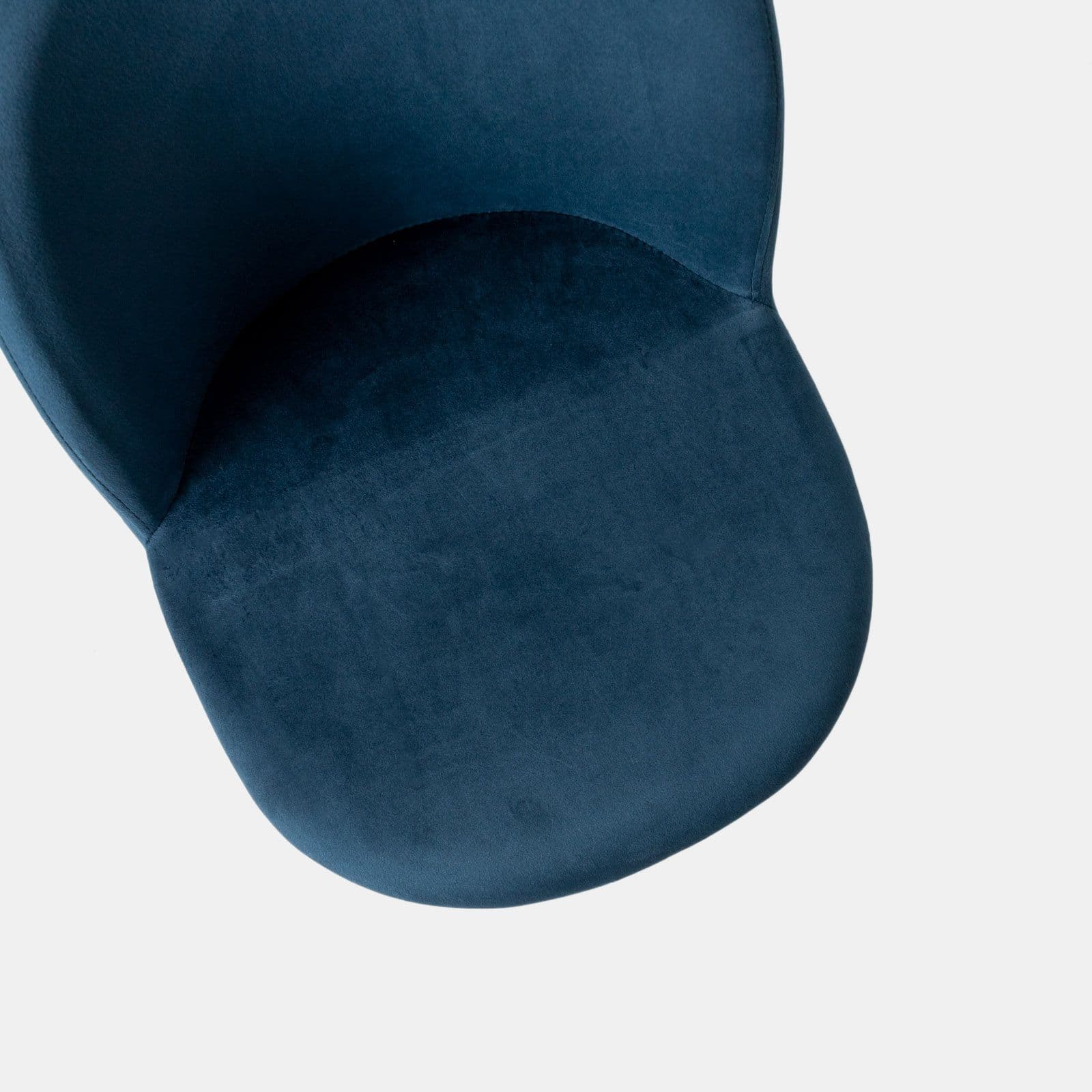 Sedia in velluto blu petrolio con gambe in metallo finitura oro - Zilla