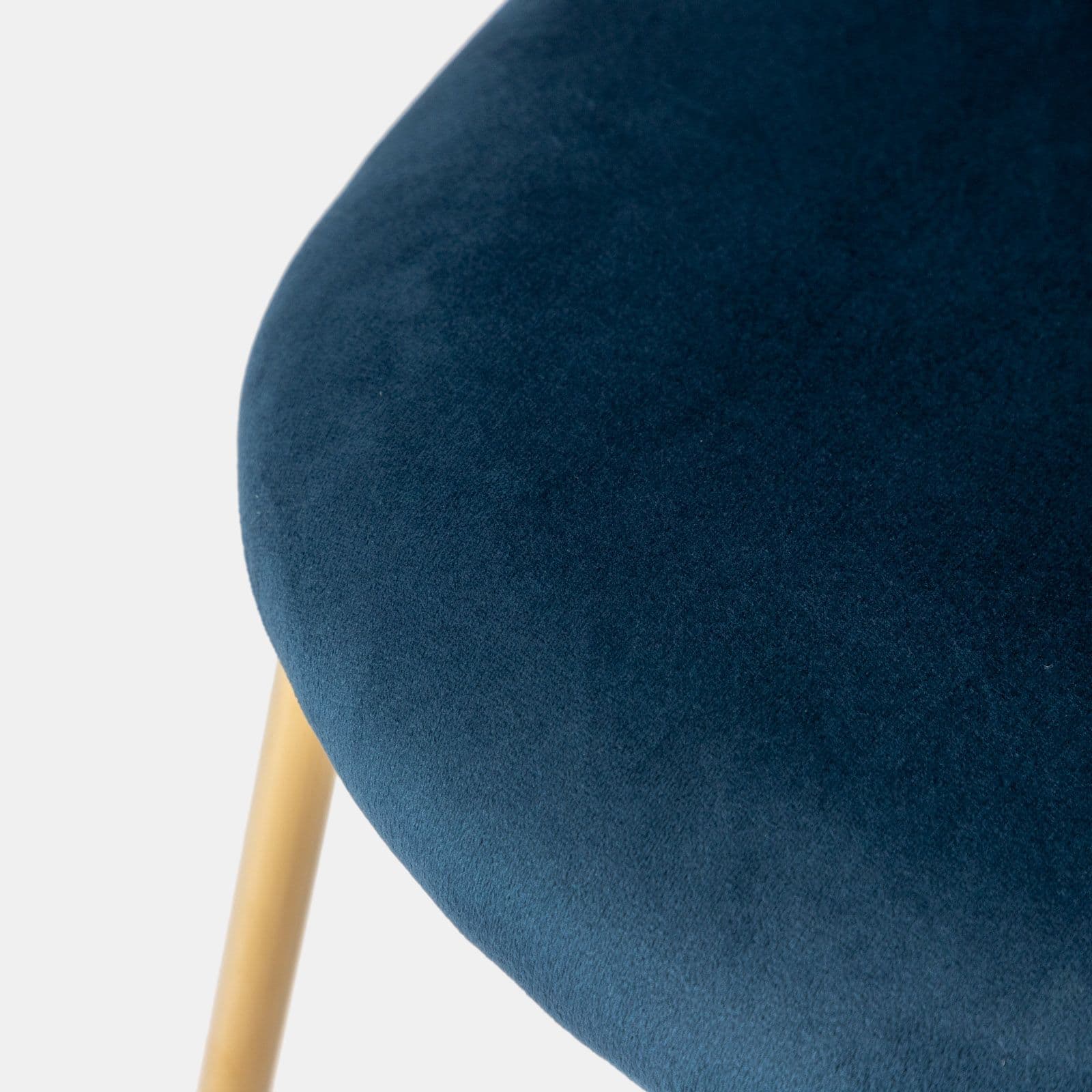 Sedia in velluto blu petrolio con gambe in metallo finitura oro - Zilla