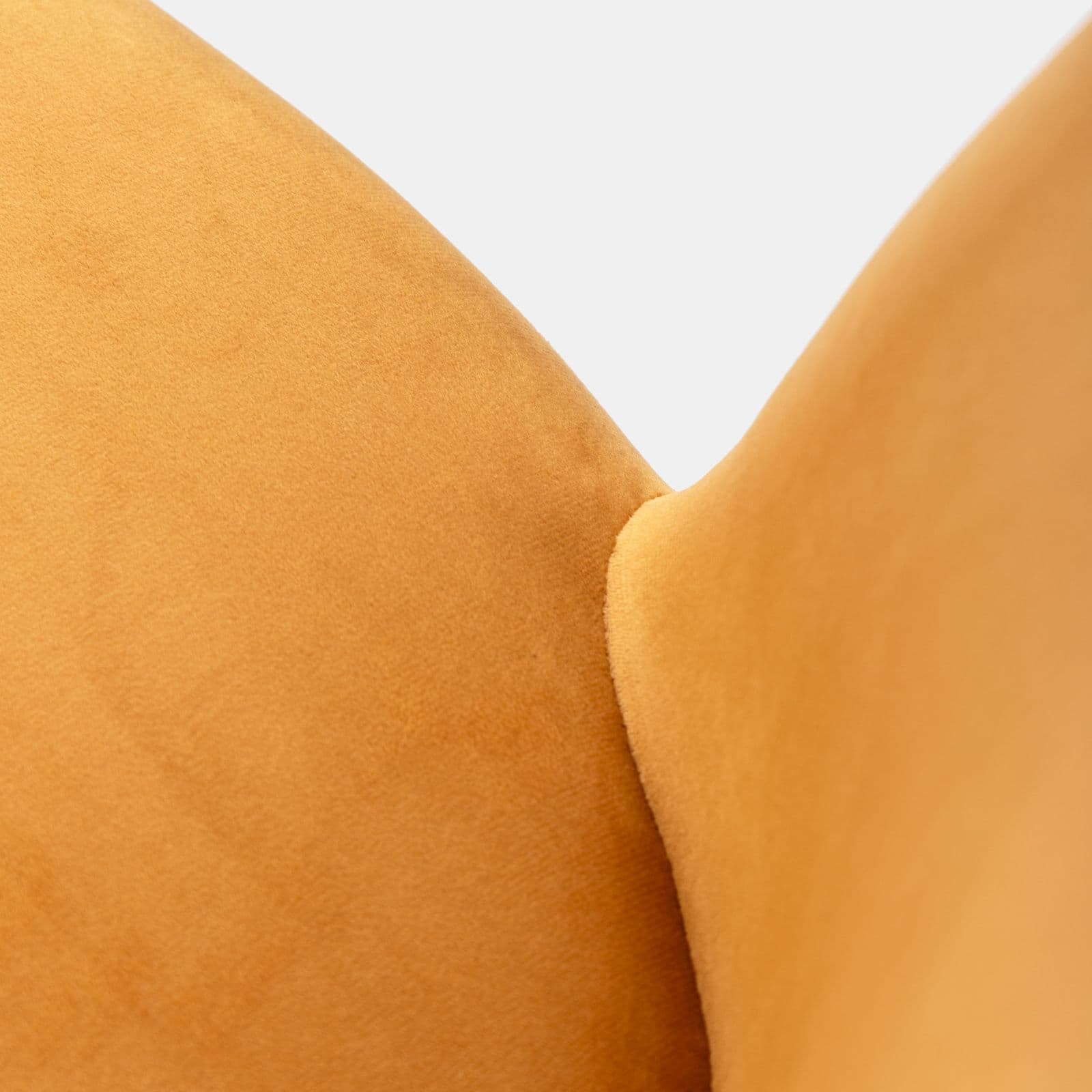 Sedia in velluto giallo ocra con gambe in metallo nero - Zilla
