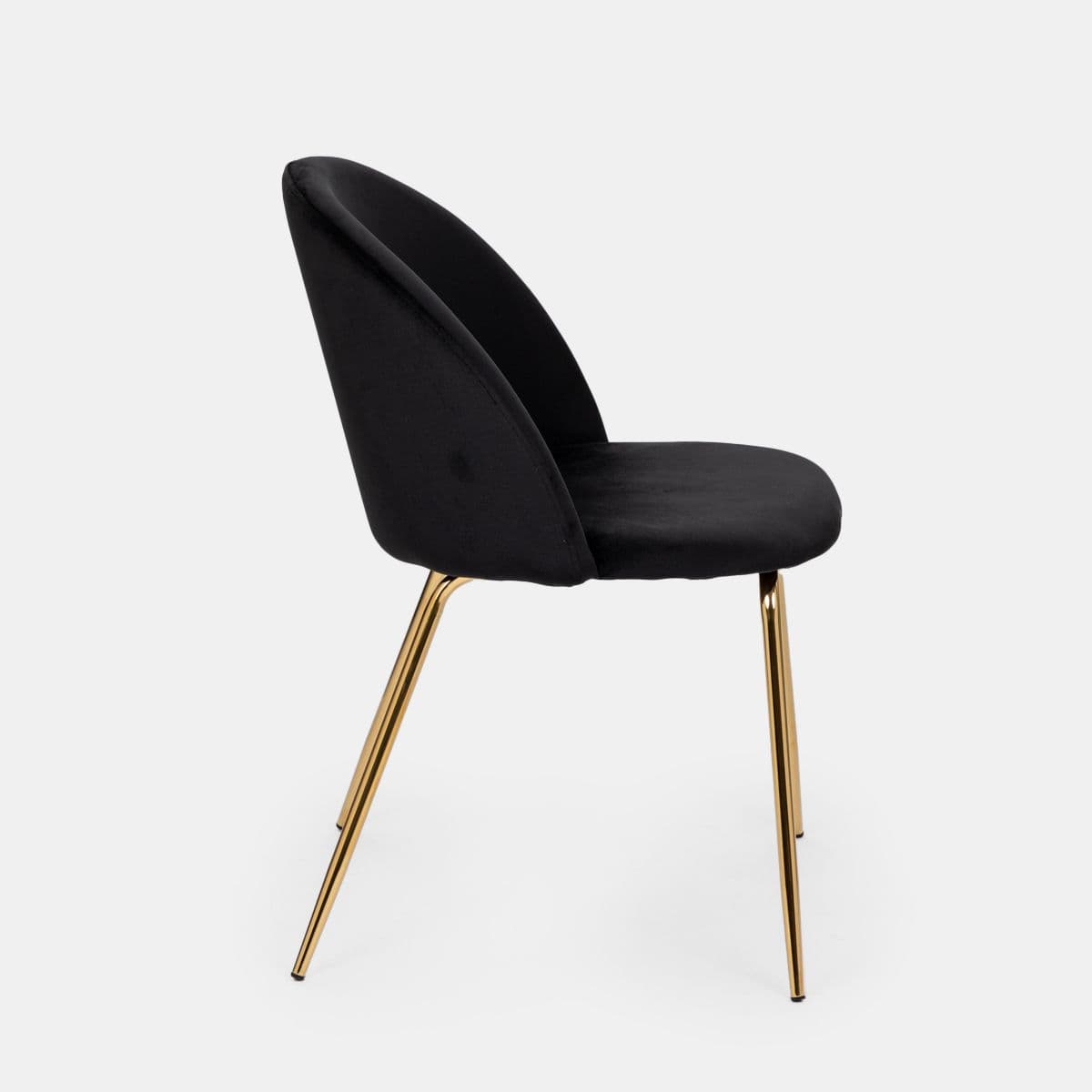 Sedia in velluto nero con gambe oro - Melt