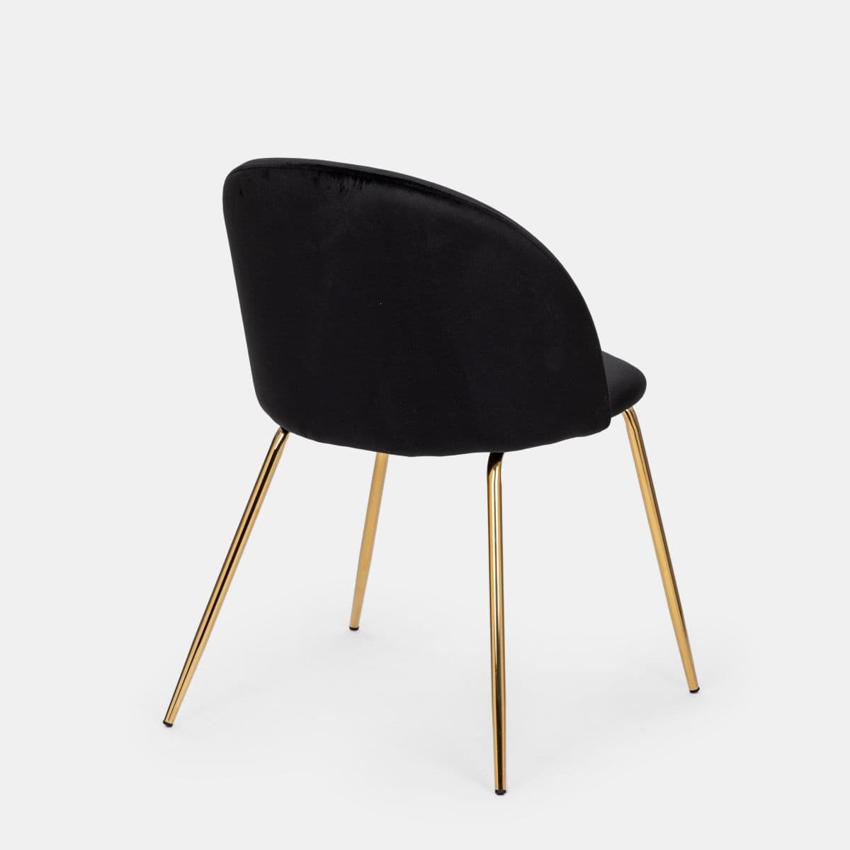 Sedia in velluto nero con gambe oro - Melt