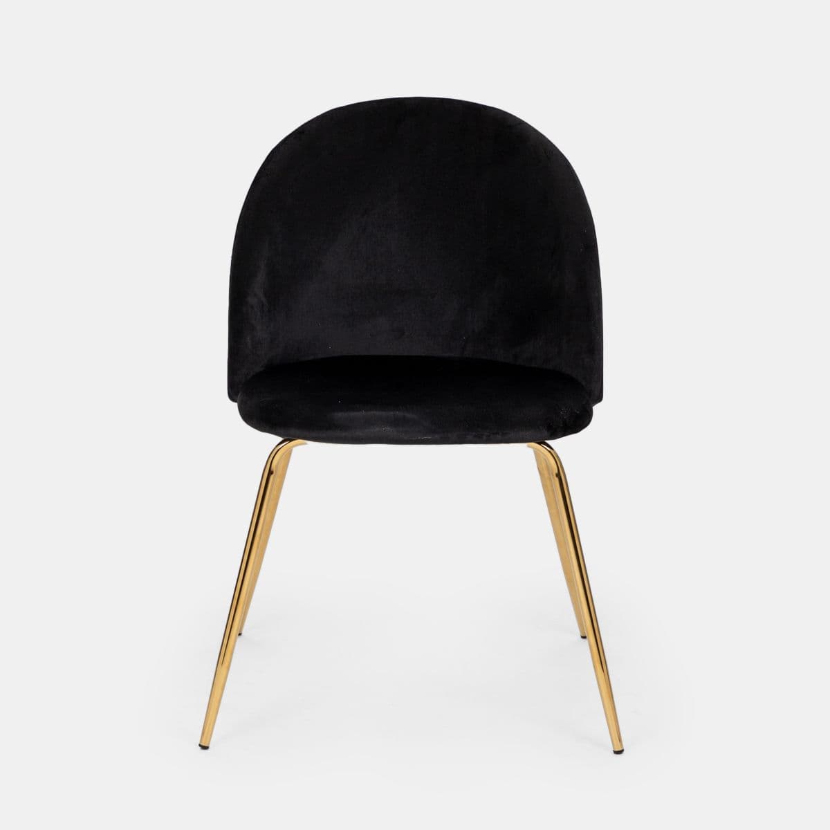 Sedia in velluto nero con gambe oro - Melt