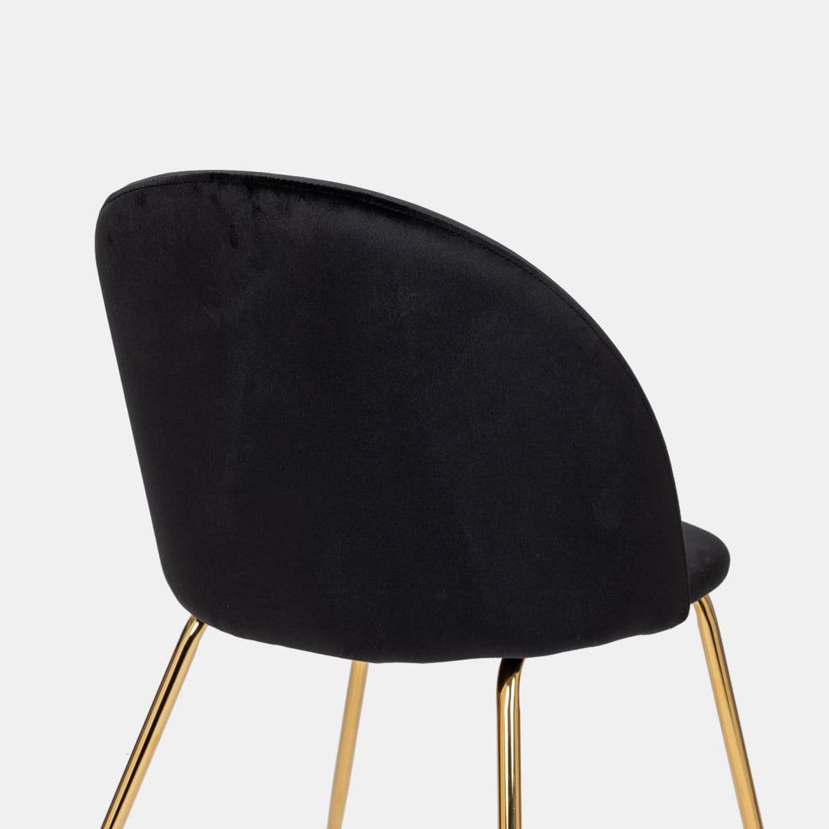 Sedia in velluto nero con gambe oro - Melt