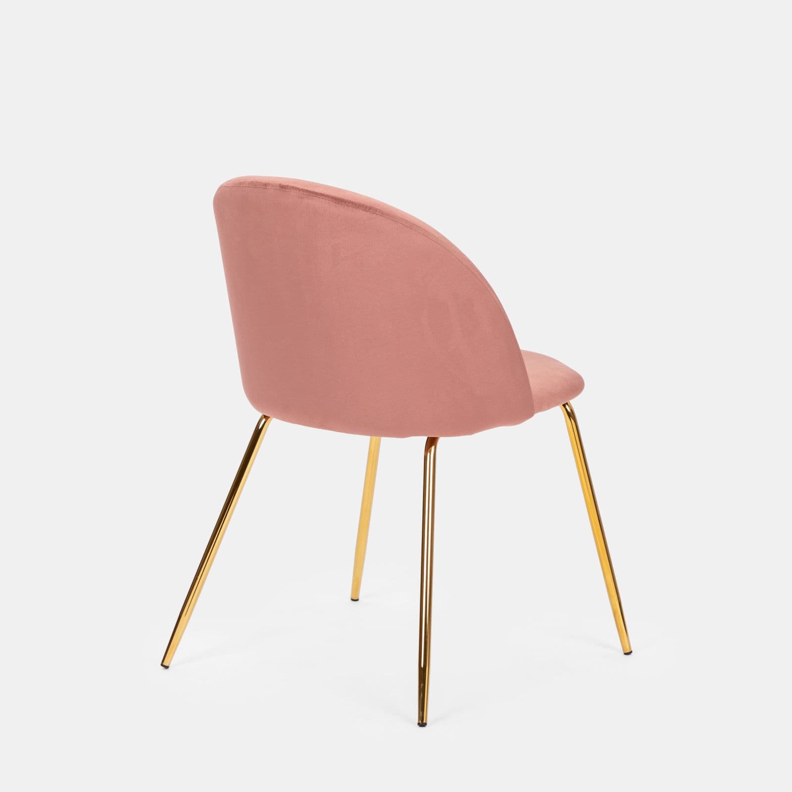 Sedia in velluto rosa antico con gambe oro - Melt
