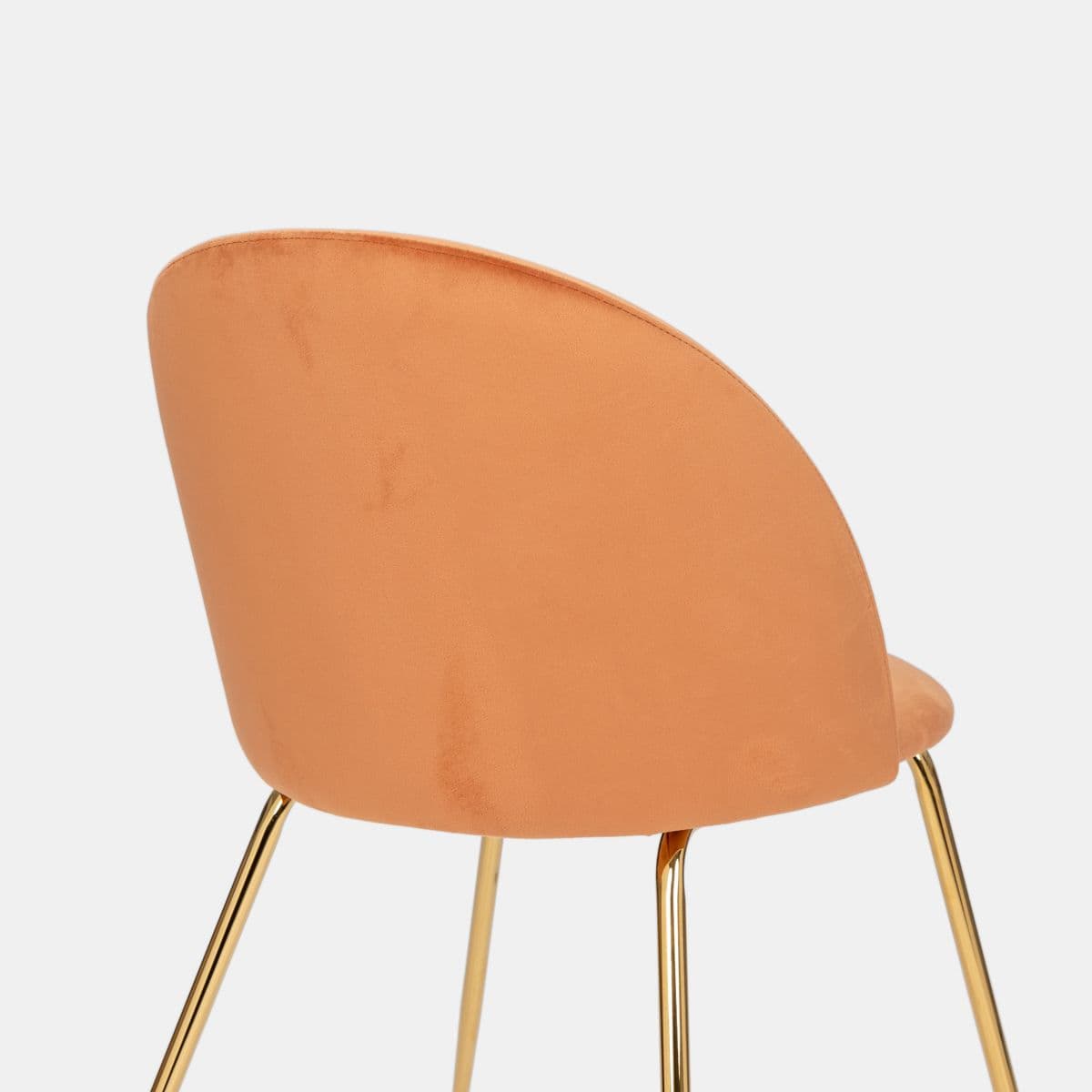 Sedia in velluto ruggine con gambe oro - Melt