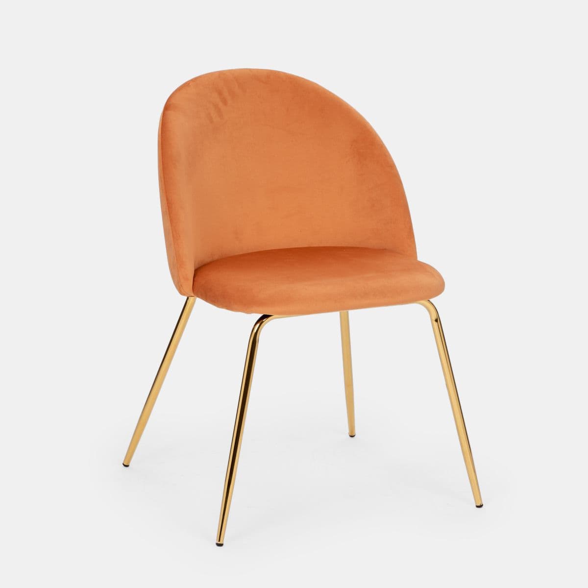 Sedia in velluto ruggine con gambe oro - Melt