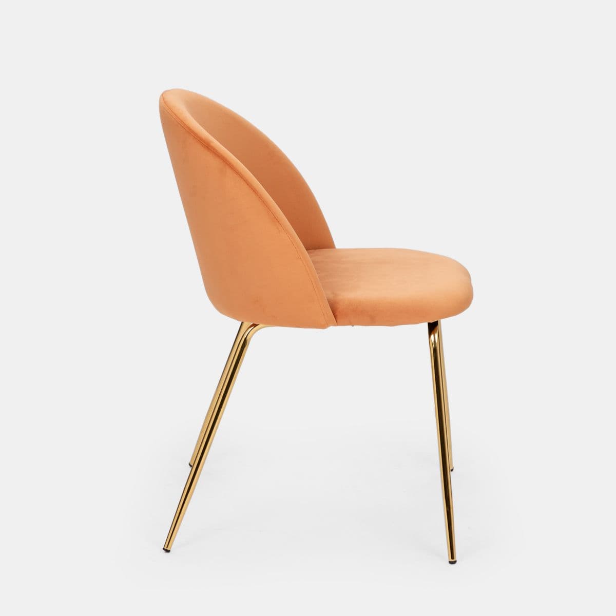 Sedia in velluto ruggine con gambe oro - Melt