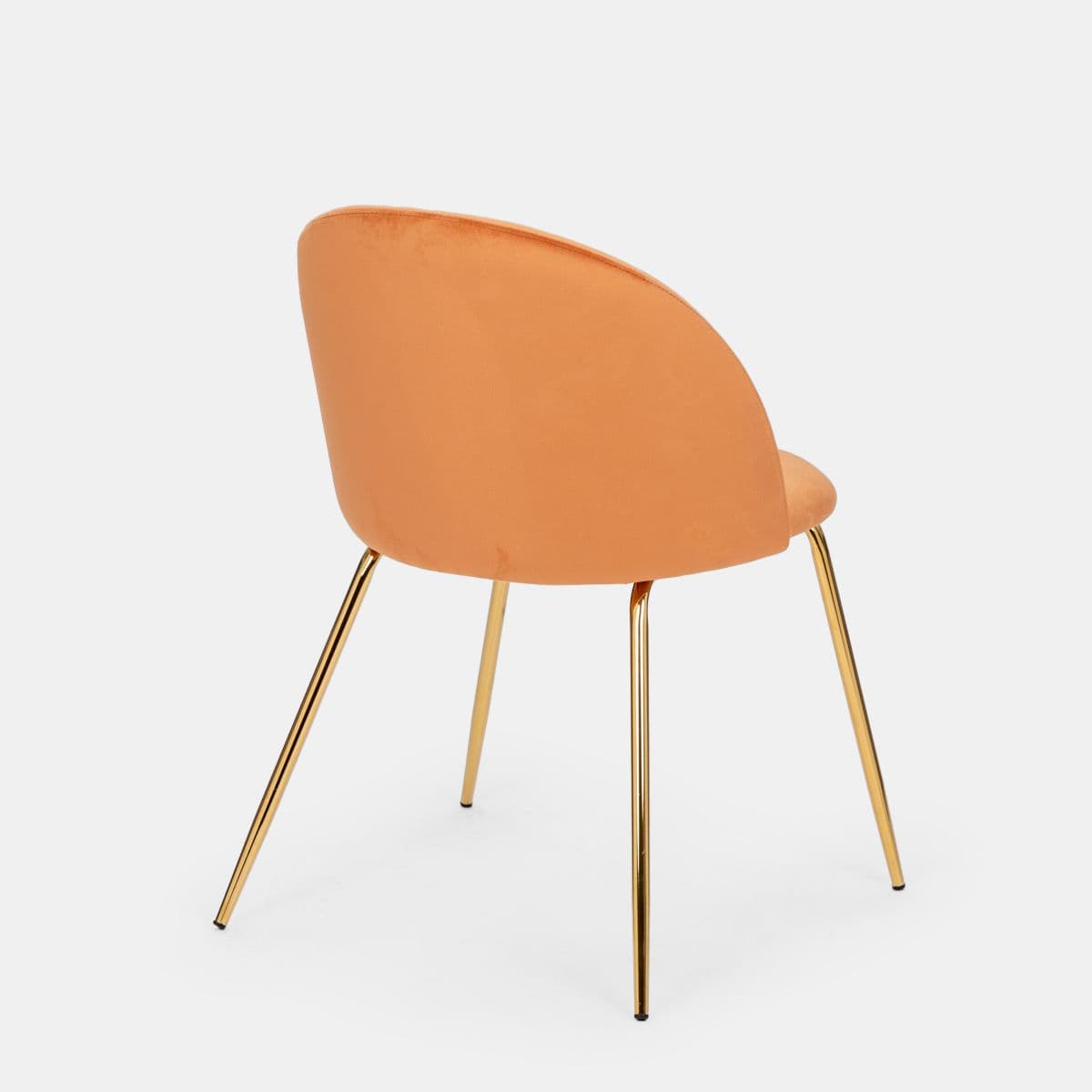 Sedia in velluto ruggine con gambe oro - Melt