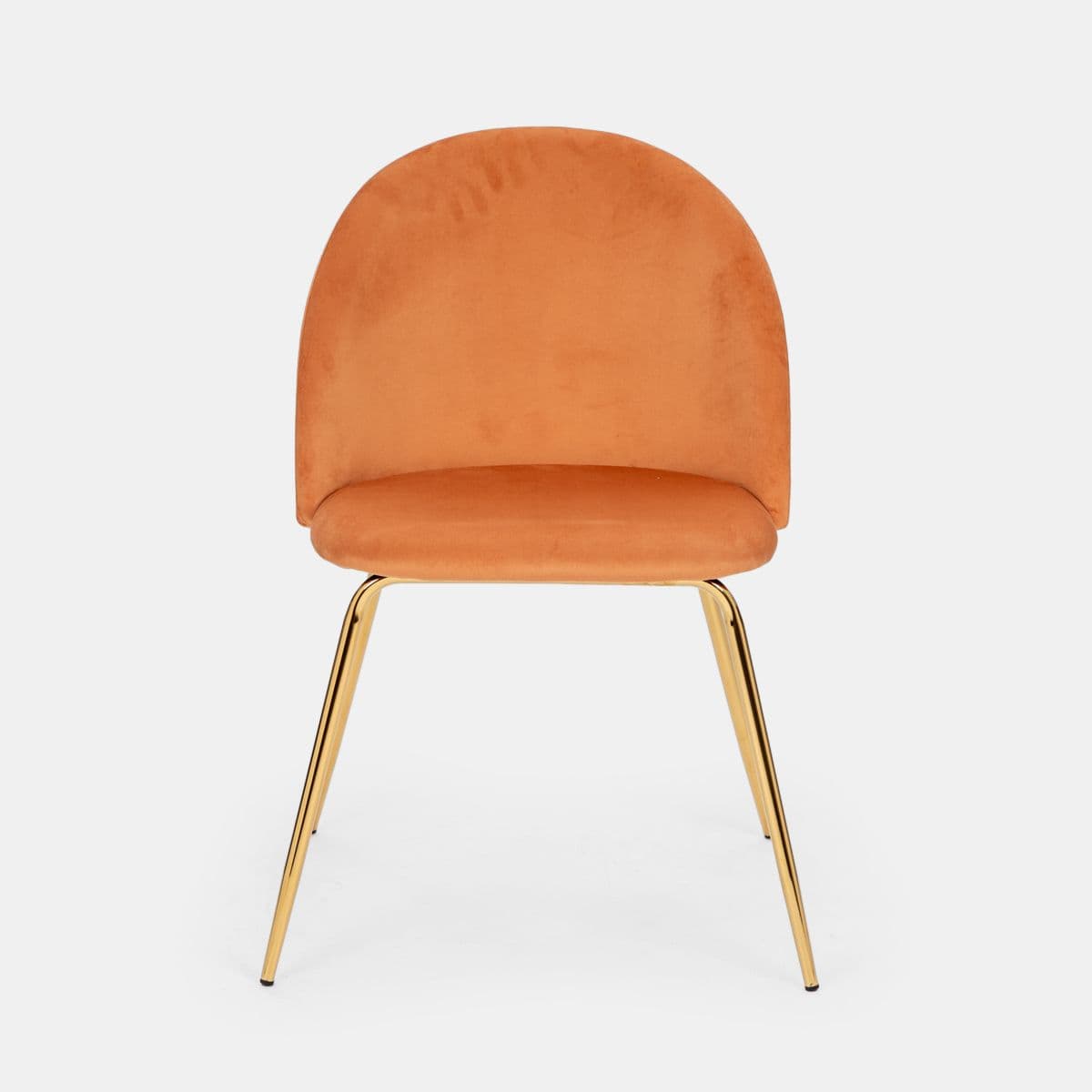 Sedia in velluto ruggine con gambe oro - Melt