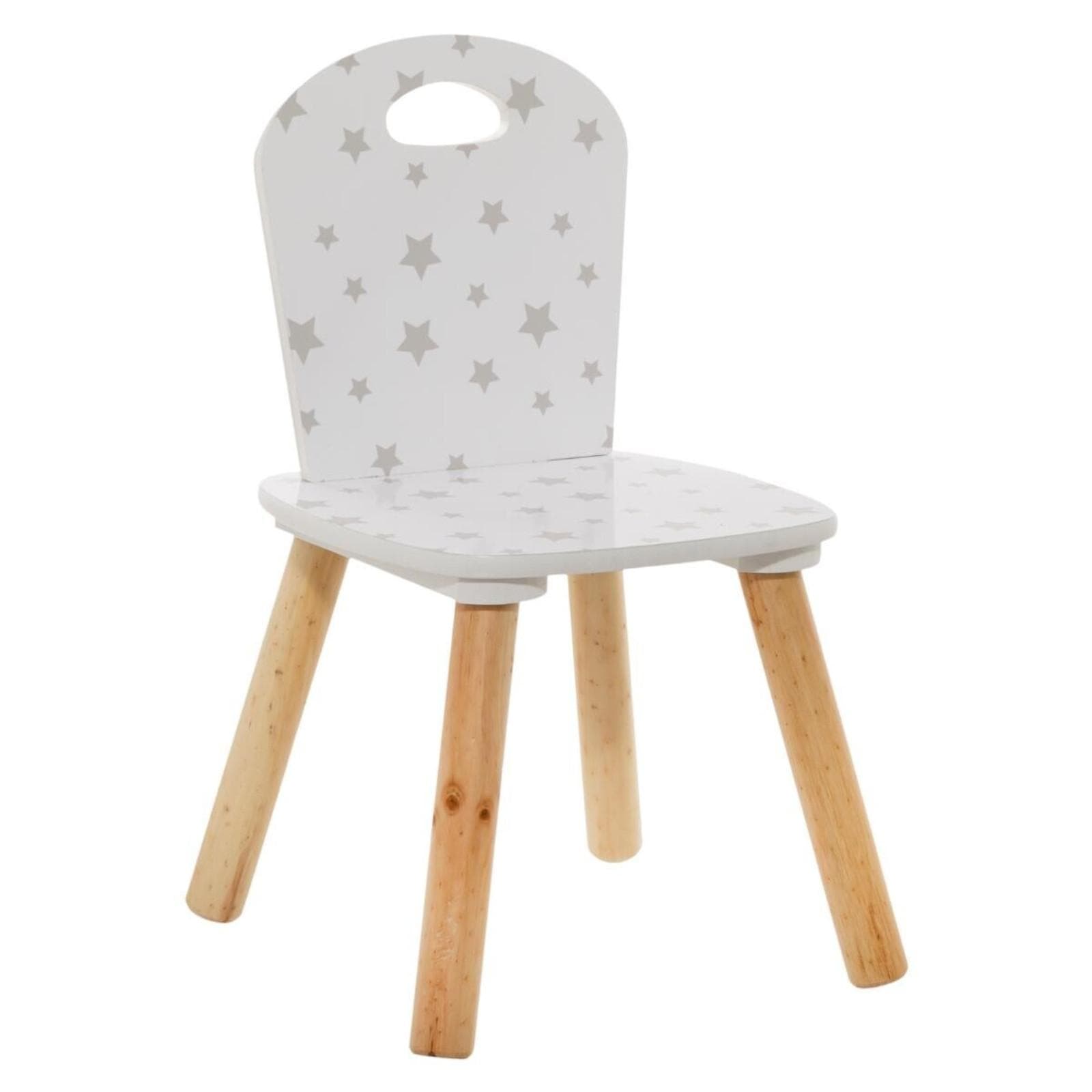 Sedia per bambini 32x50h cm in legno bianco e stelle argento - Sweety Chair