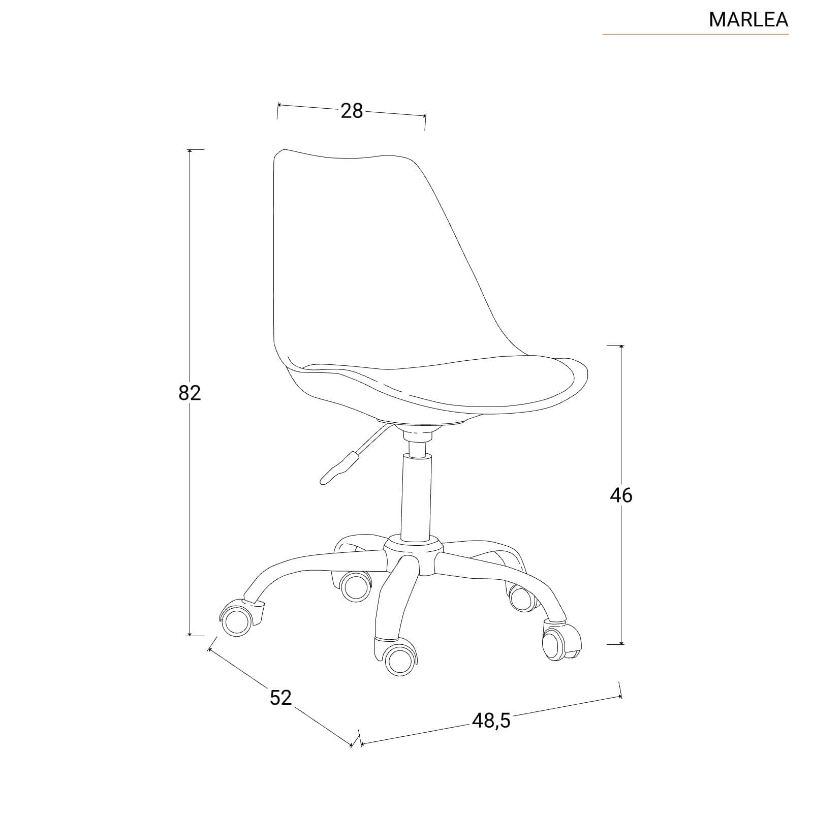 Sedia per ufficio trasparente con seduta bianca - Marlea