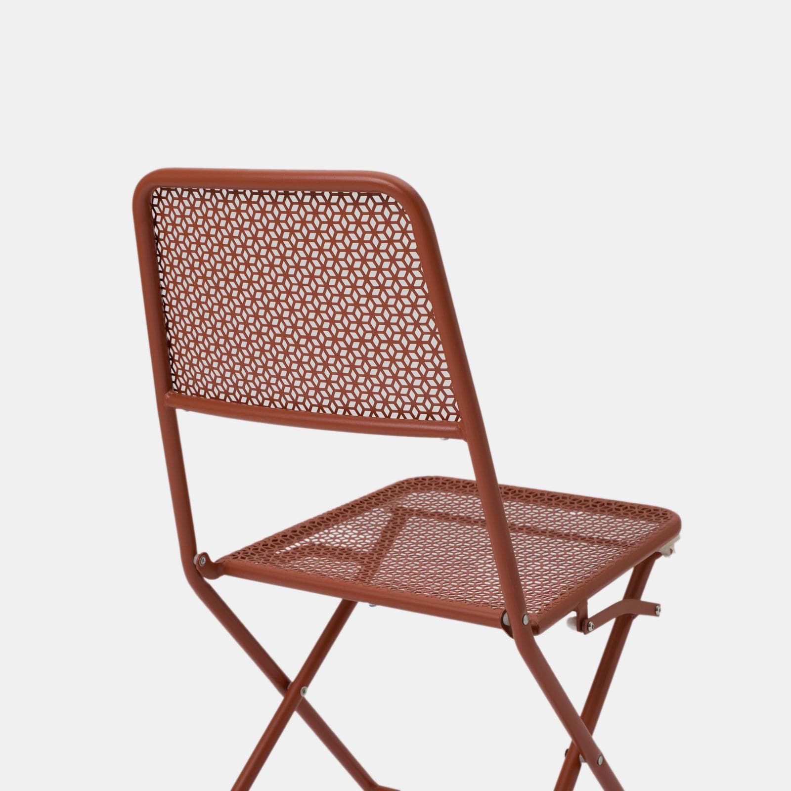 Sedia da esterno pieghevole in acciaio terracotta - Faber
