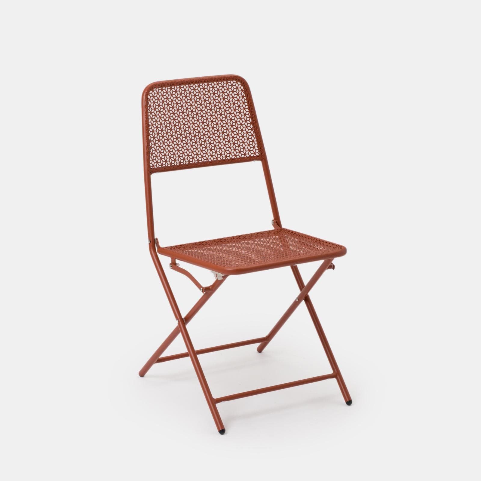 Sedia da esterno pieghevole in acciaio terracotta - Faber
