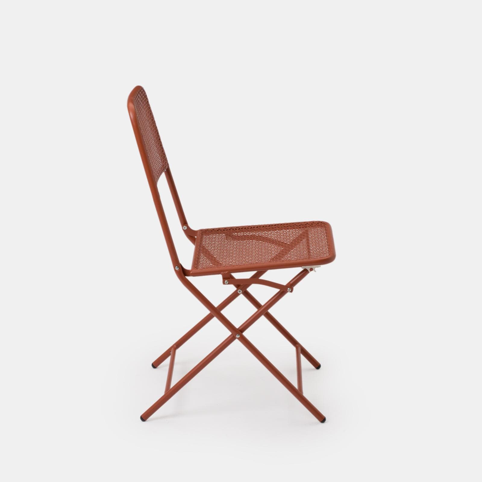 Sedia da esterno pieghevole in acciaio terracotta - Faber