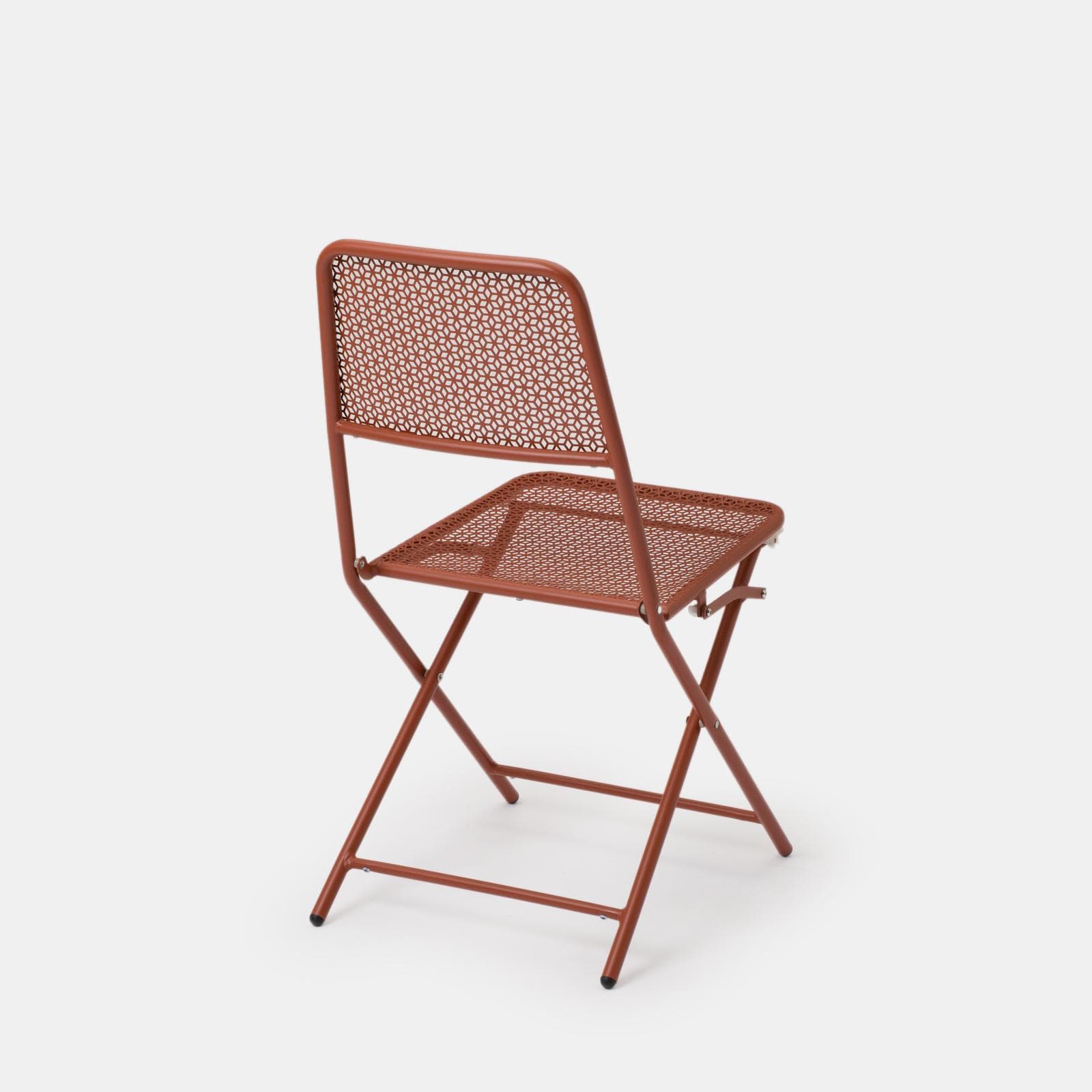 Sedia da esterno pieghevole in acciaio terracotta - Faber