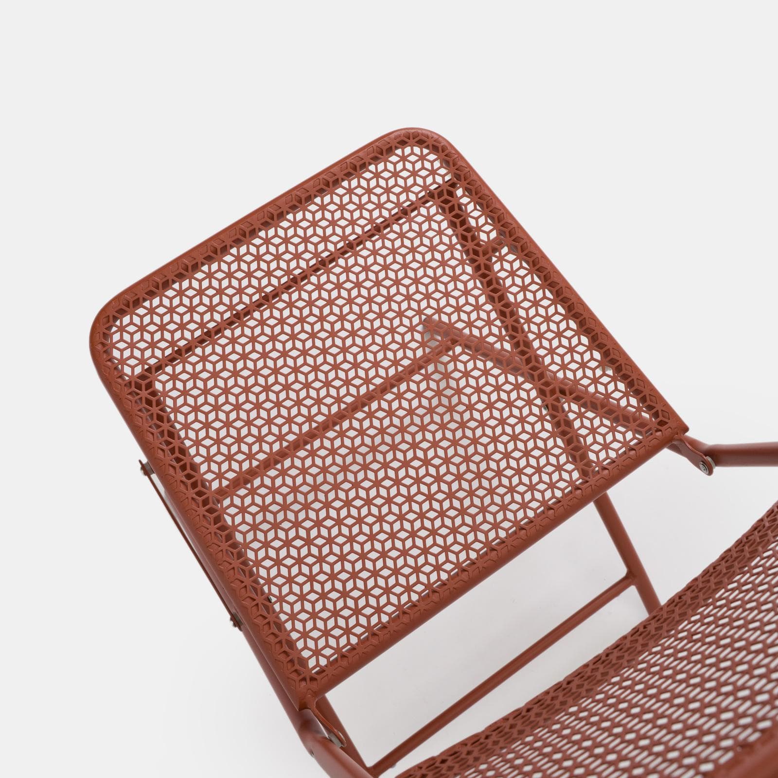 Sedia da esterno pieghevole in acciaio terracotta - Faber