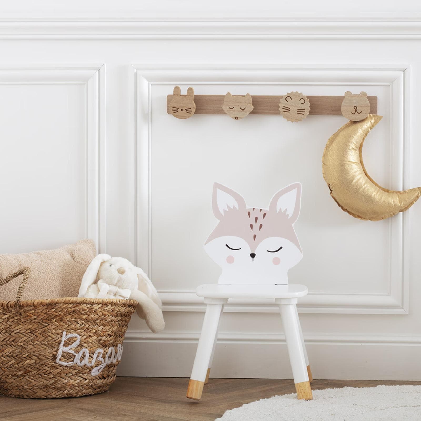 Sedia volpe per bambini 28x52h cm in legno - Leery