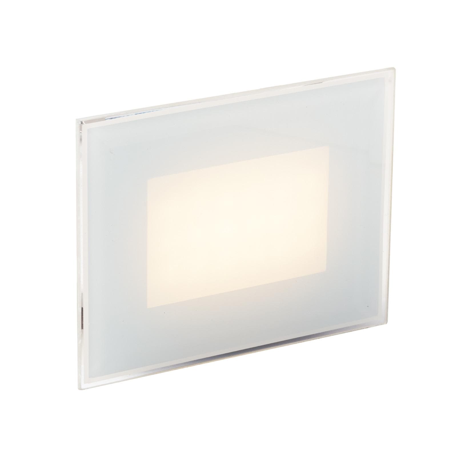 Segnapassi ad incasso 11x8,5 cm in alluminio con diffusore in vetro