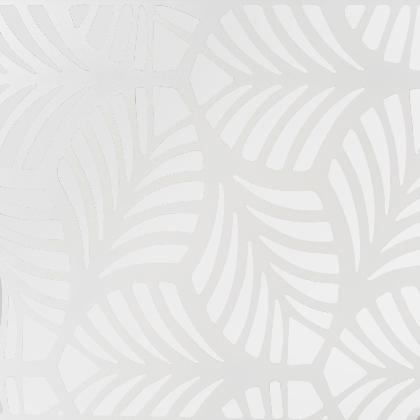 Separé da giardino in acciaio bianco 100x30x180h cm con disegno foglia di palma - Callen