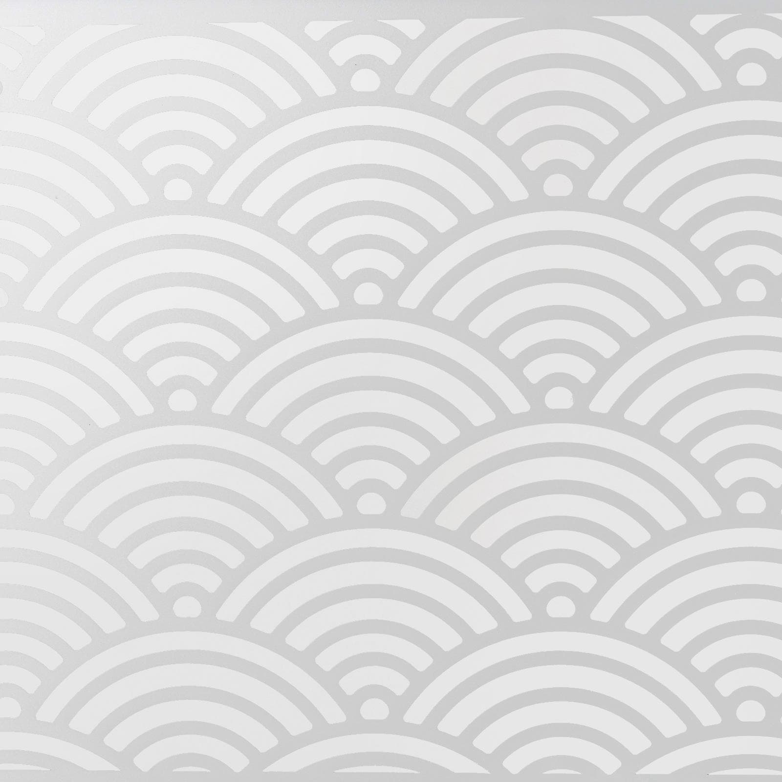 Separé da giardino in acciaio bianco 100x30x180h cm con disegno onda giapponese - Callen