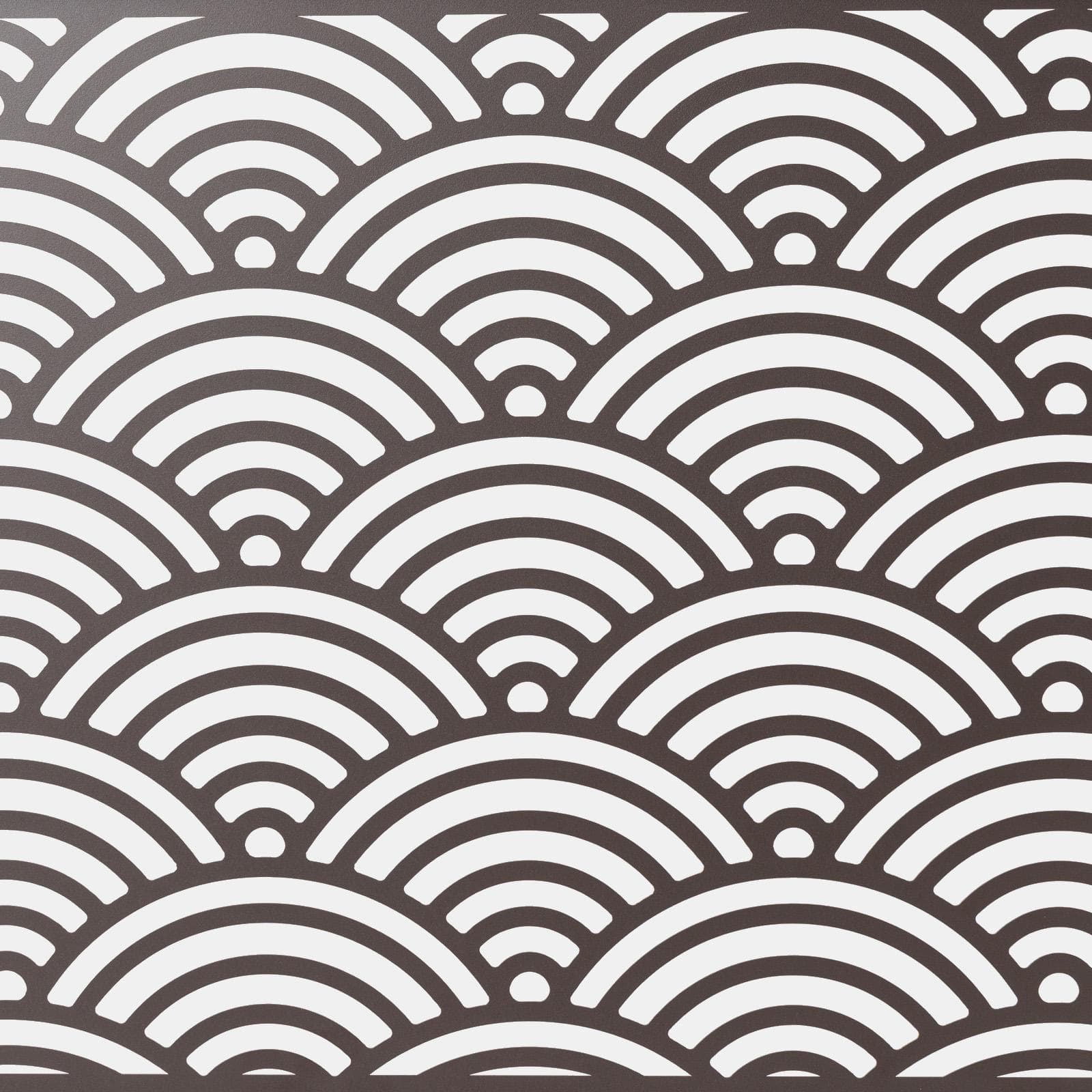 Separé doppio da giardino in acciaio bronzo 200x30x180h cm con disegno onda giapponese - Callen