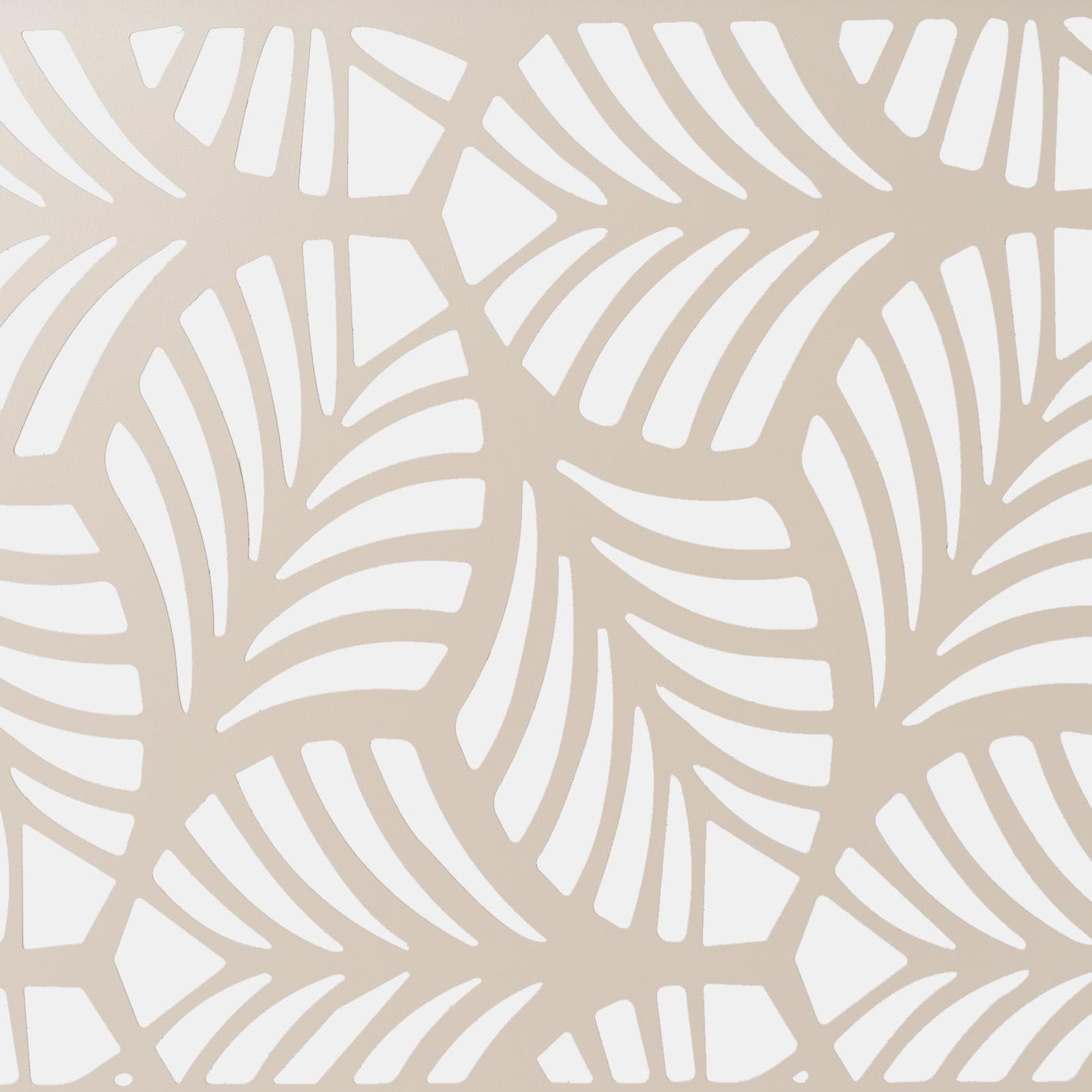 Separé doppio da giardino in acciaio vaniglia 200x30x180h cm con disegno foglia di palma - Callen