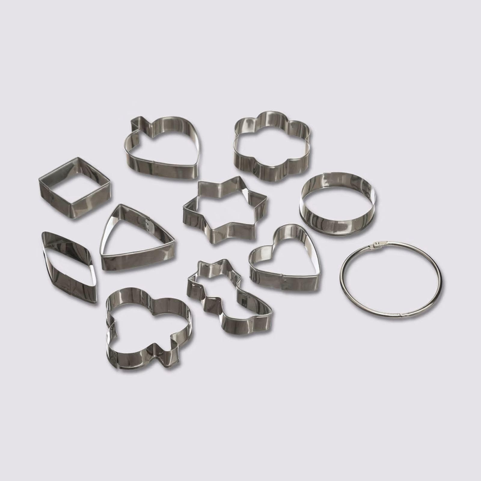 Set 10 formine per biscotti in acciaio inox