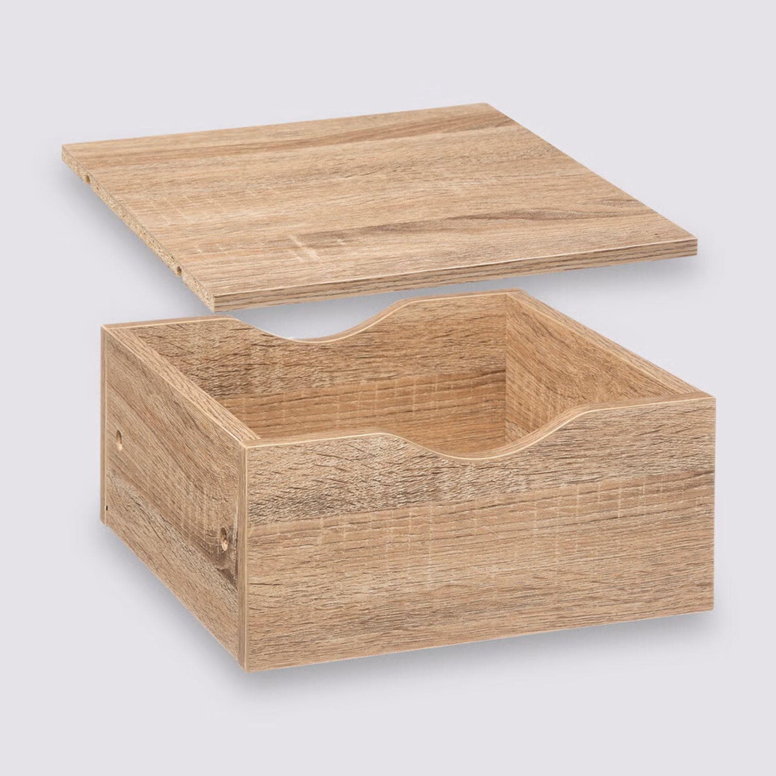 Set 2 accessori ripiano e cassetto effetto rovere naturale per elementi modulari Unify
