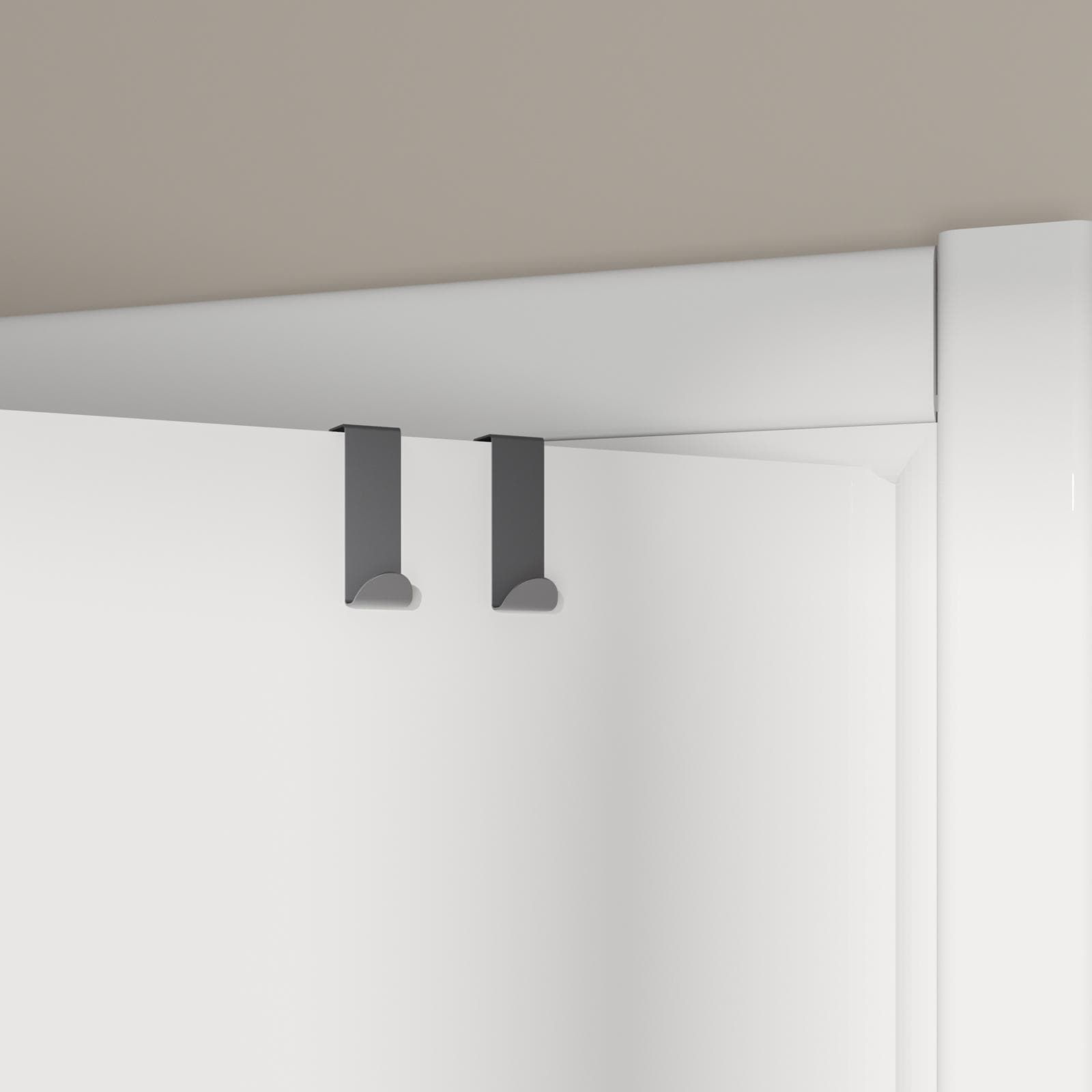 Set 2 appendini per porta o termoarredi in acciaio inox nero satinato - Arthur