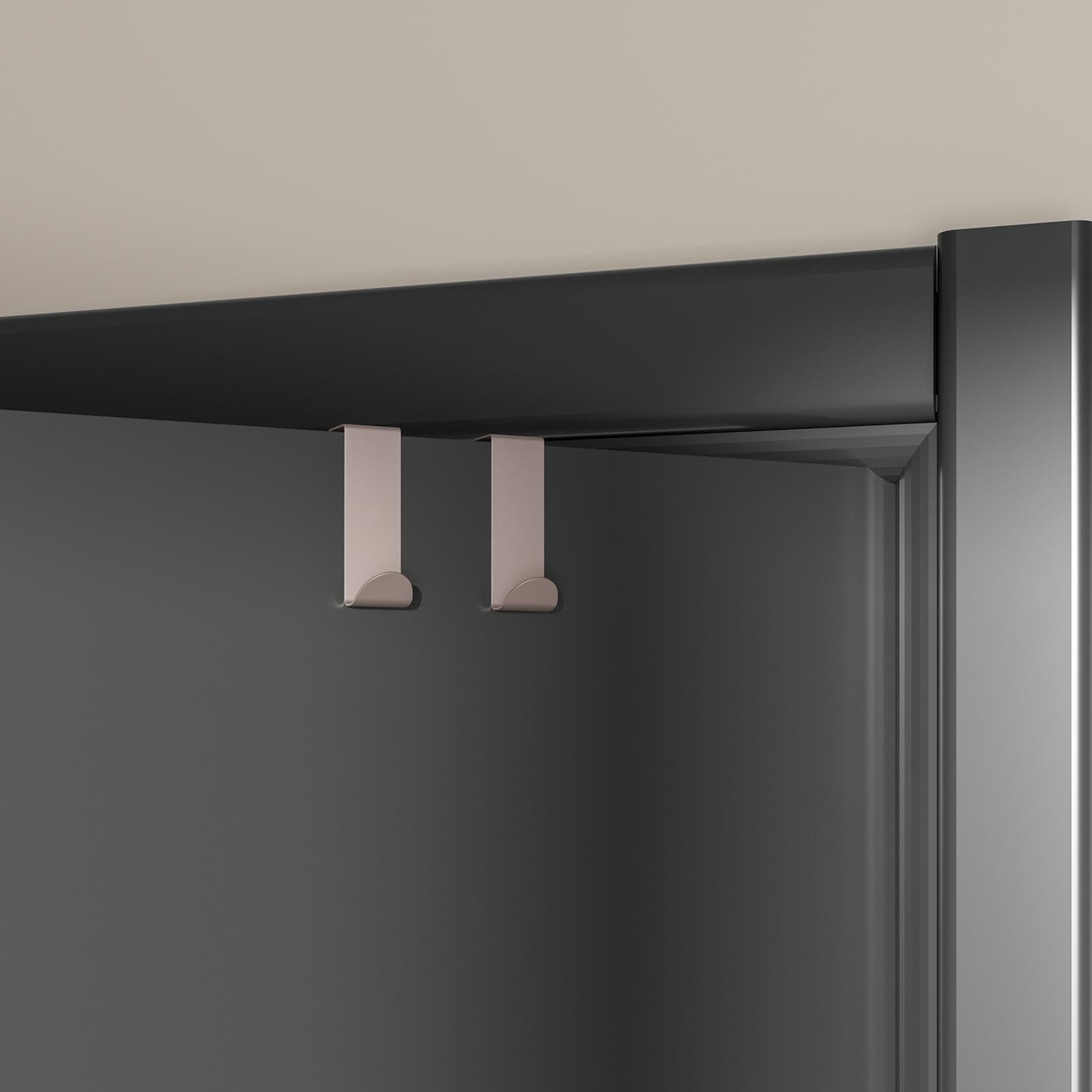 Set 2 appendini per porta o termoarredi in acciaio inox tortora - Arthur