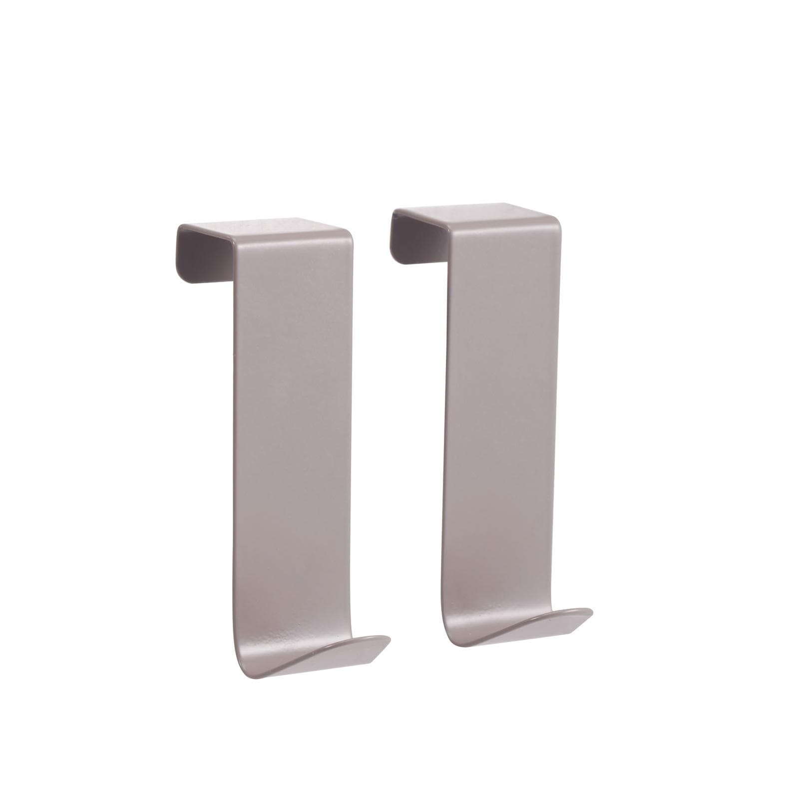 Set 2 appendini per porta o termoarredi in acciaio inox tortora - Arthur