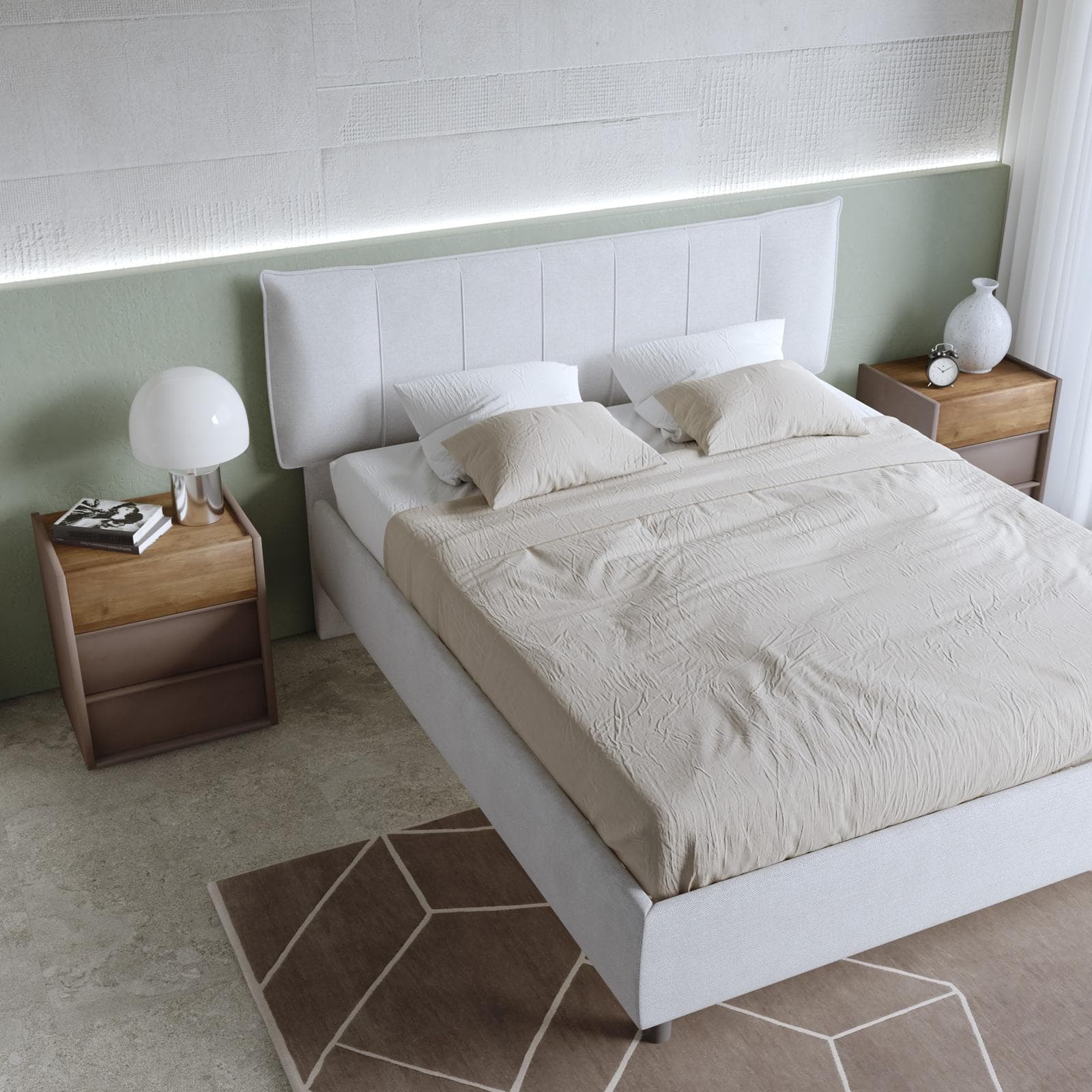 Set 2 comodini 51x57h cm con 3 cassetti soft close bronzo e mercure - Eldon