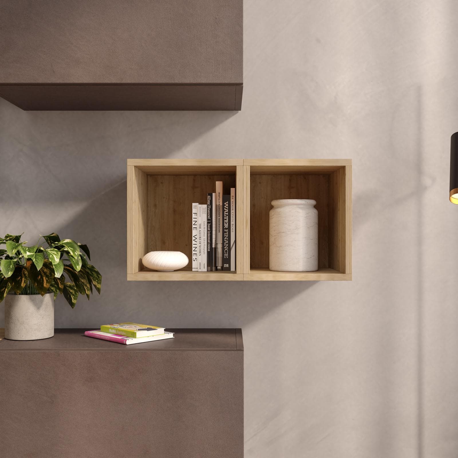 Set 2 cubi pensili 27x28h cm color rovere cadiz - Clary