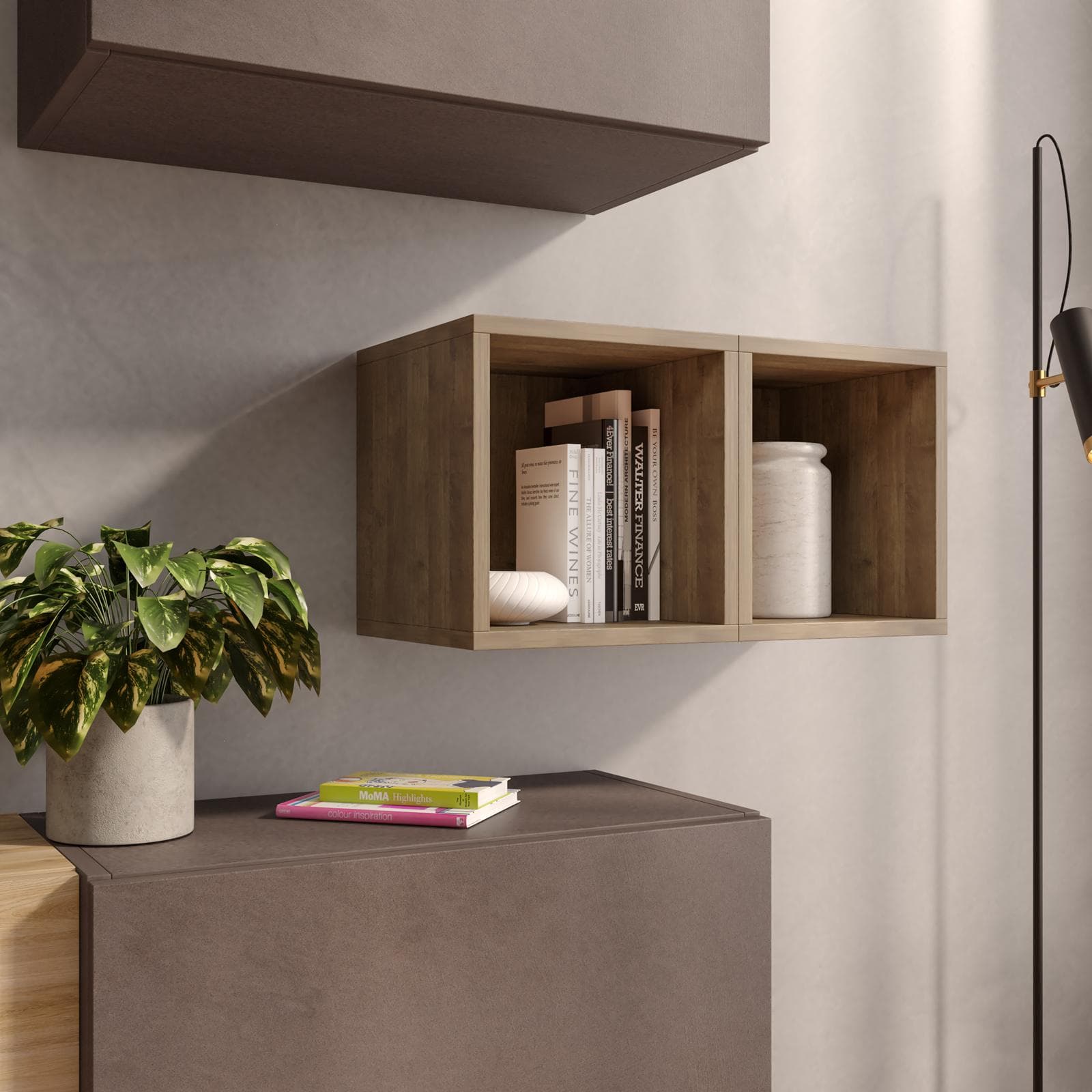 Set 2 cubi pensili 27x28h cm color mercure - Clary