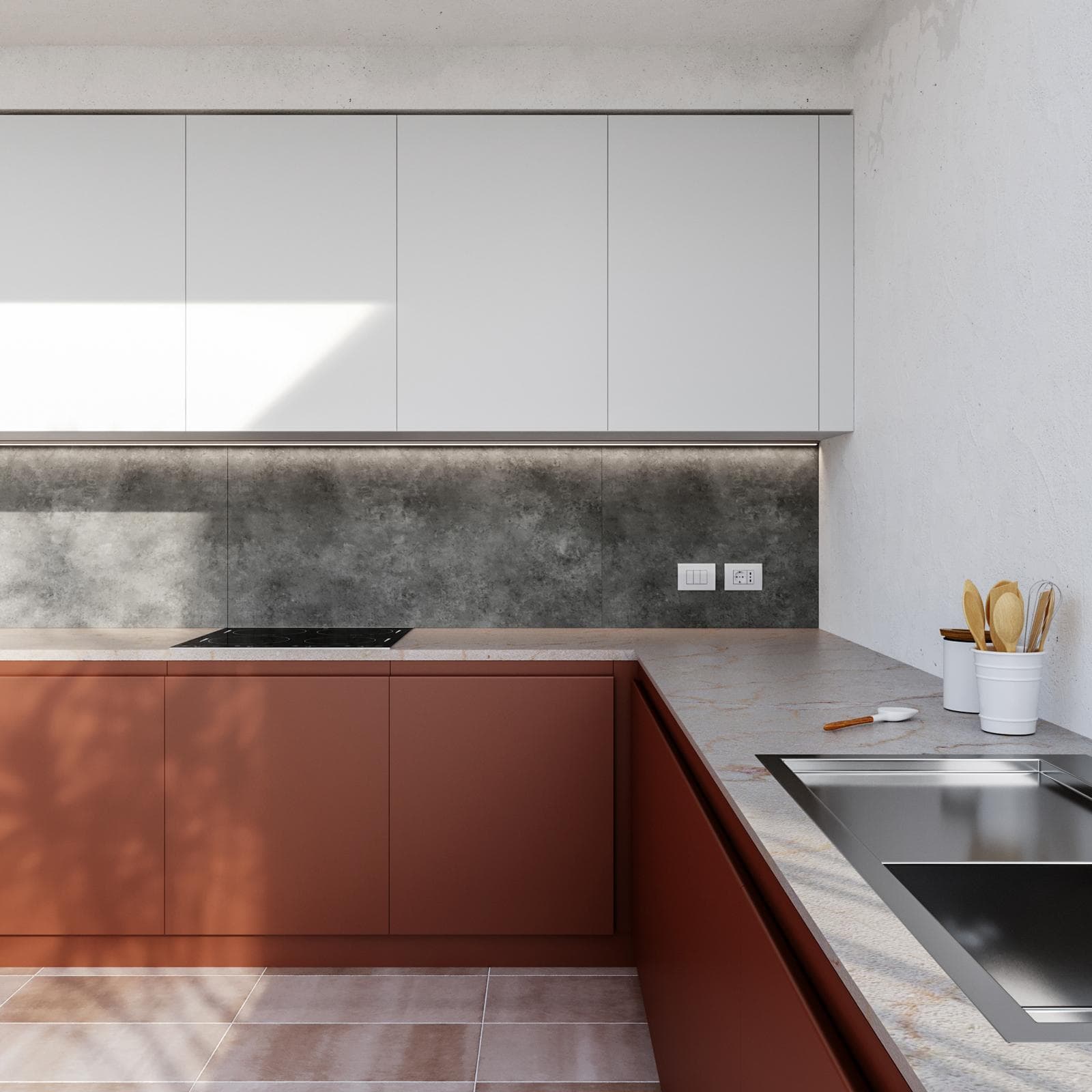 Set 2 pannelli rivestimento parete in SPC 60x120h cm effetto pietra carbone - Thais