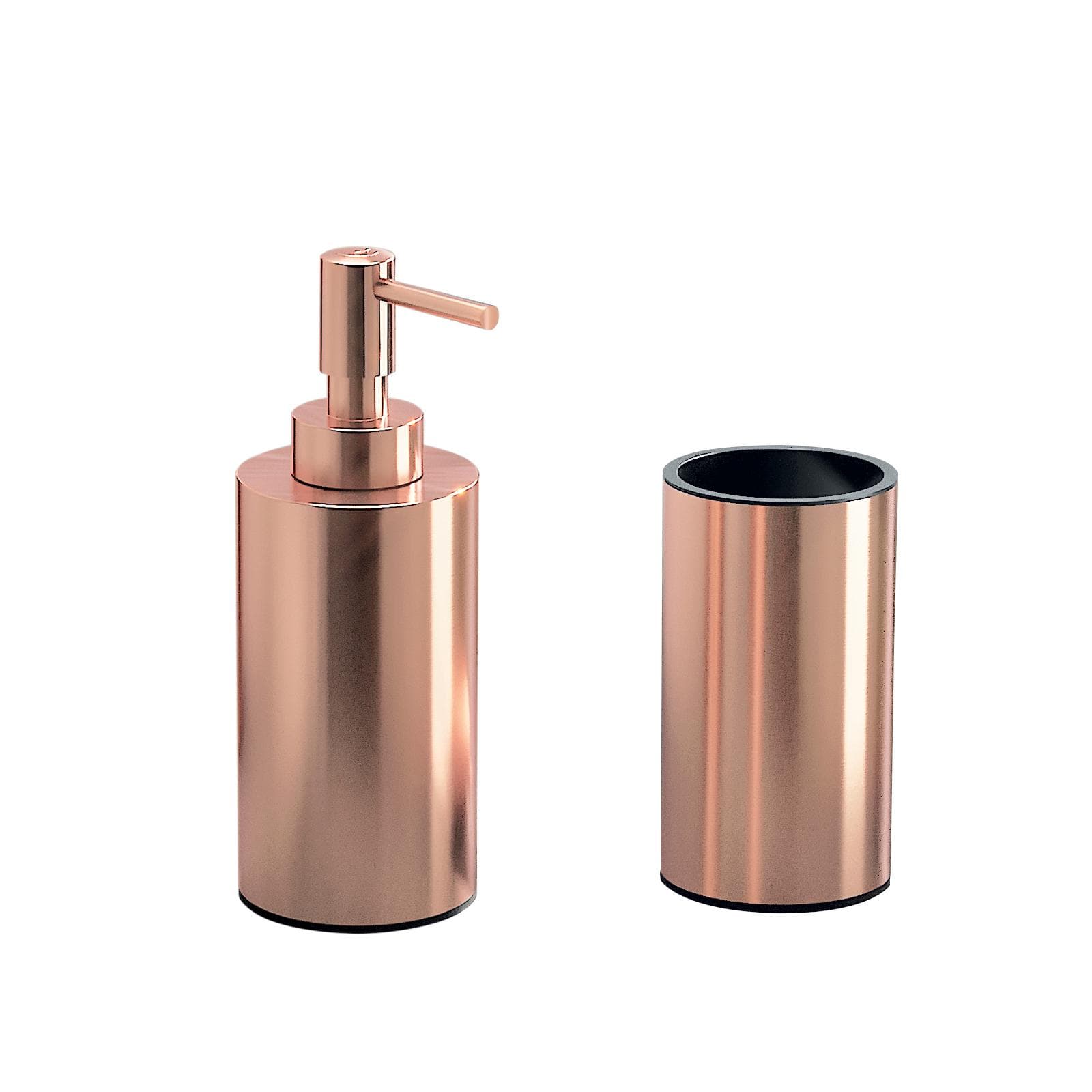 Set 2 accessori appoggio dispenser e portaspazzolini color rame - Elettra di Gedy