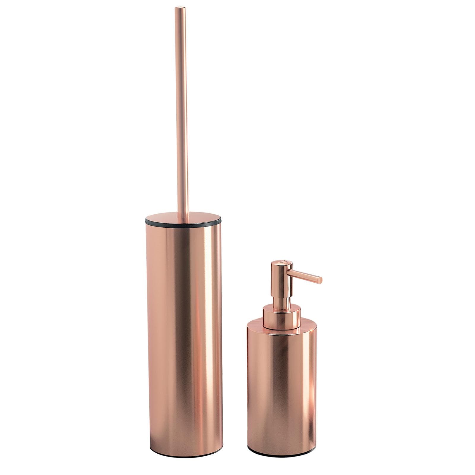 Set 2 accessori appoggio dispenser e portascopino color rame - Elettra di Gedy