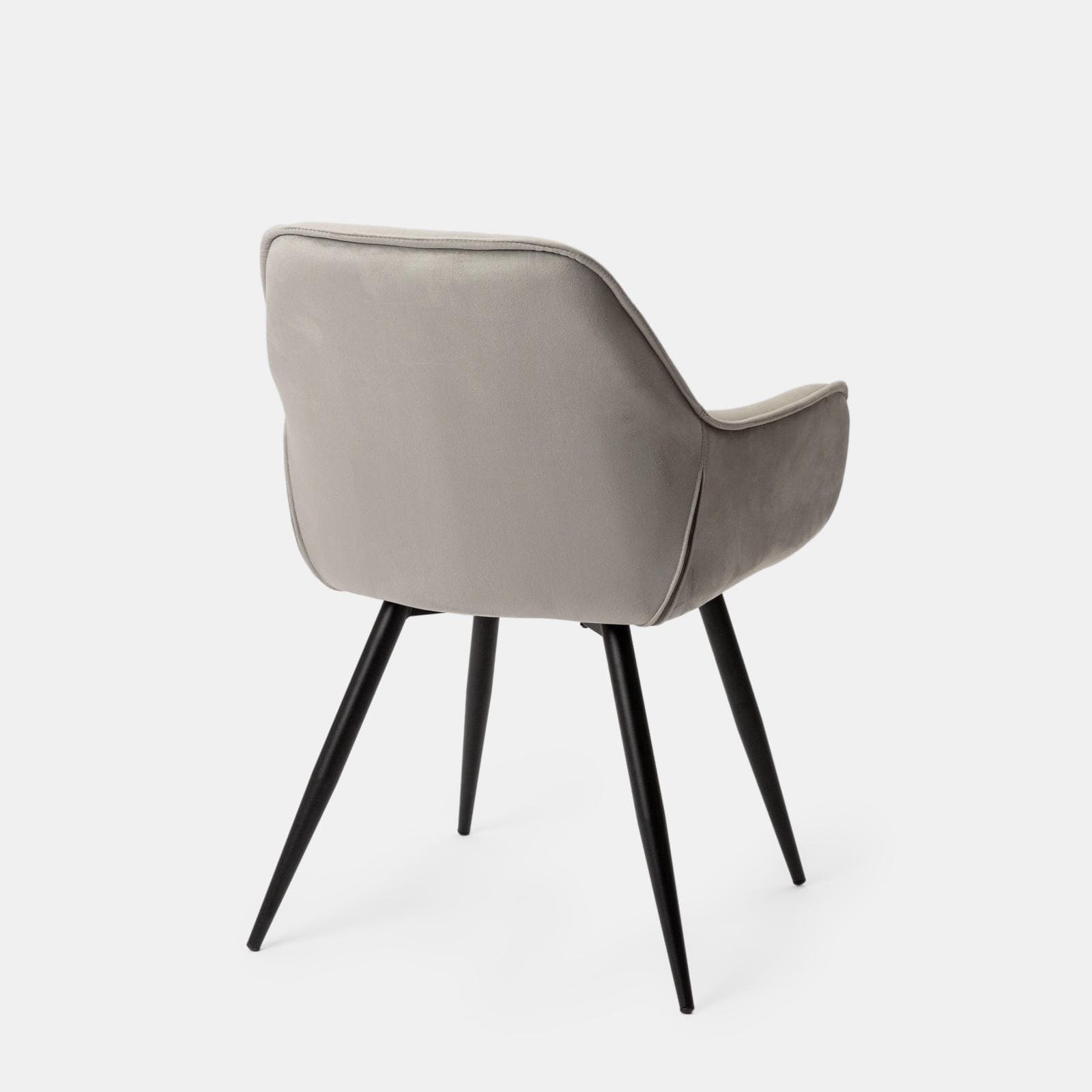 Set 2 poltrone imbottite in velluto grigio cenere - Alec