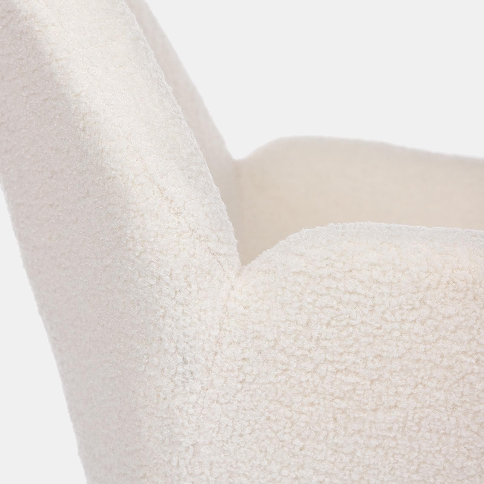Set 2 poltrone in tessuto teddy bianco con gambe nere - Winnie