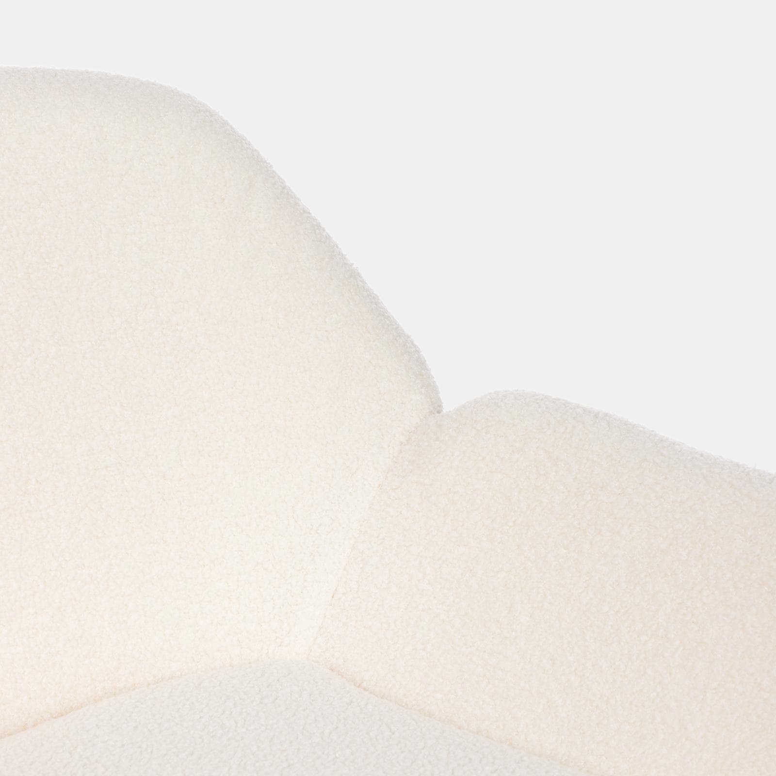 Set 2 poltrone in tessuto teddy bianco con gambe nere - Winnie