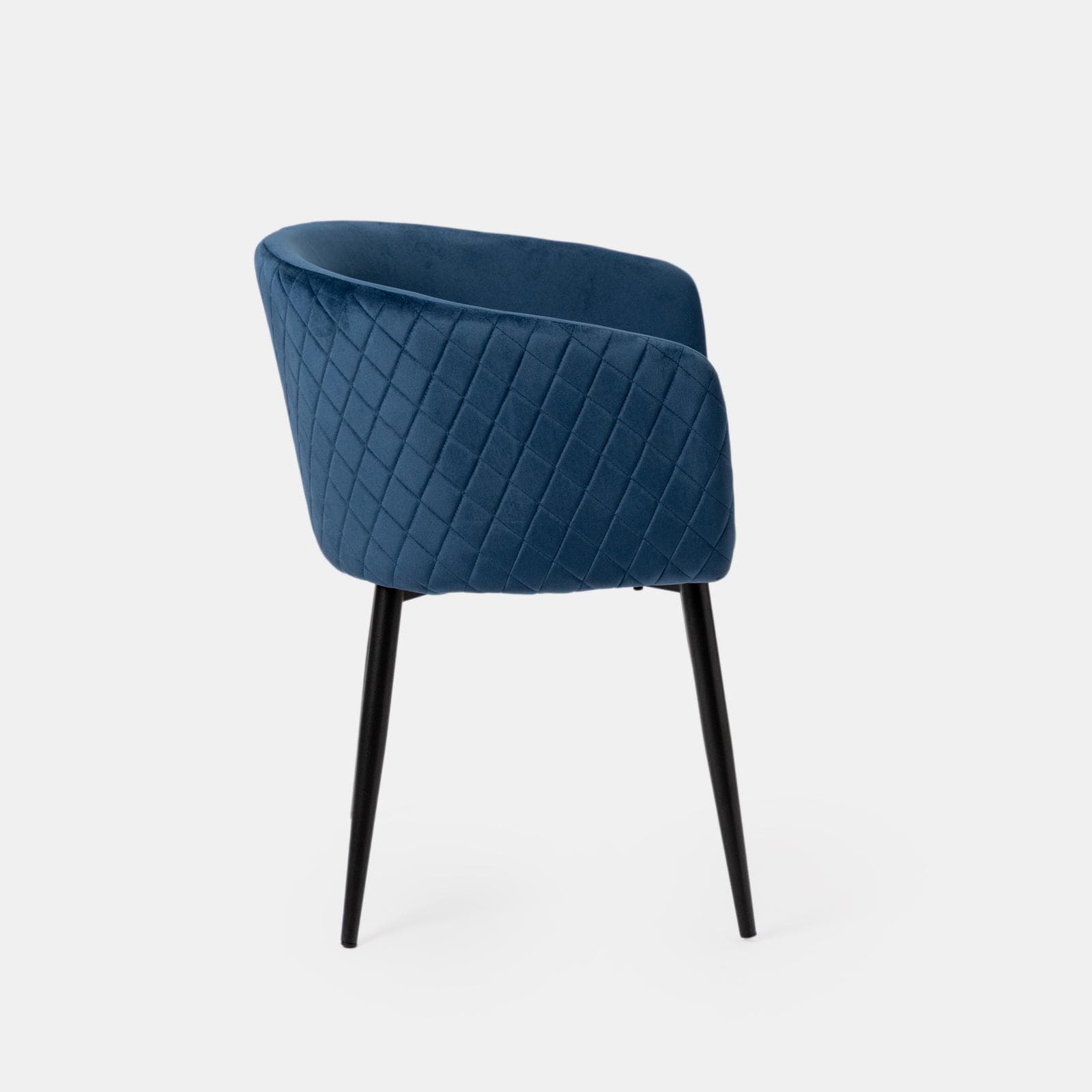 Set 2 poltrone in velluto blu notte struttura in metallo nero - Jannet