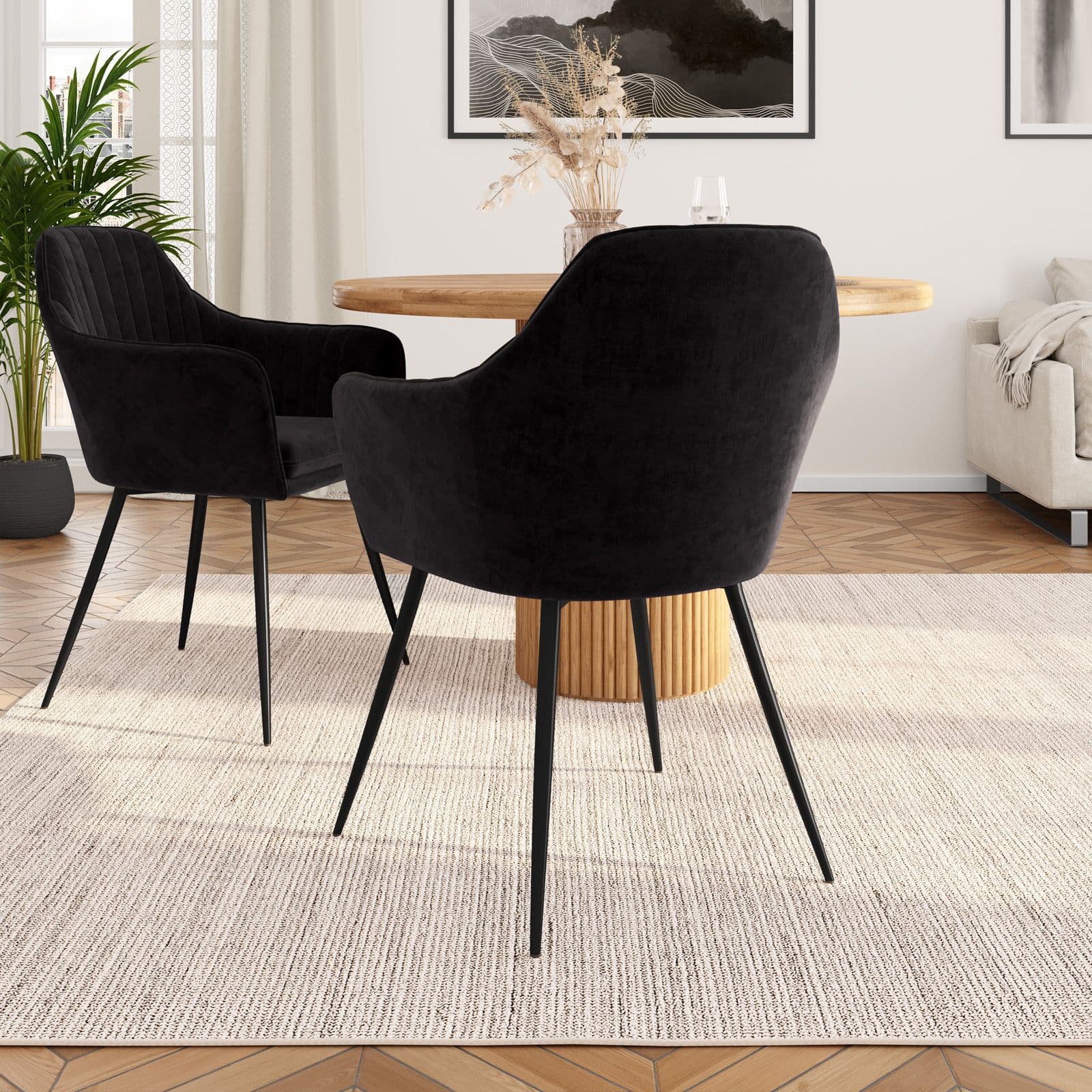 Set 2 poltrone in velluto nero - Dumb