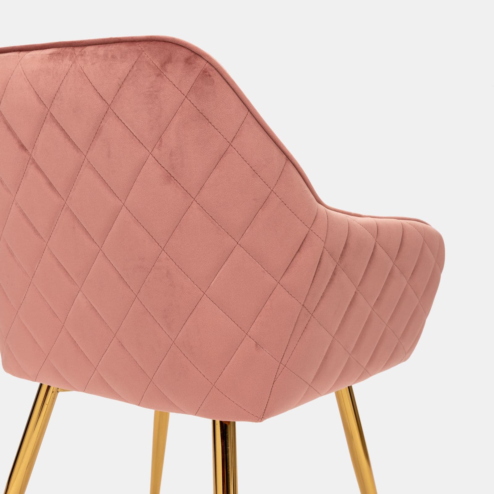 Set 2 poltrone in velluto rosa antico con cuscino - Caresse