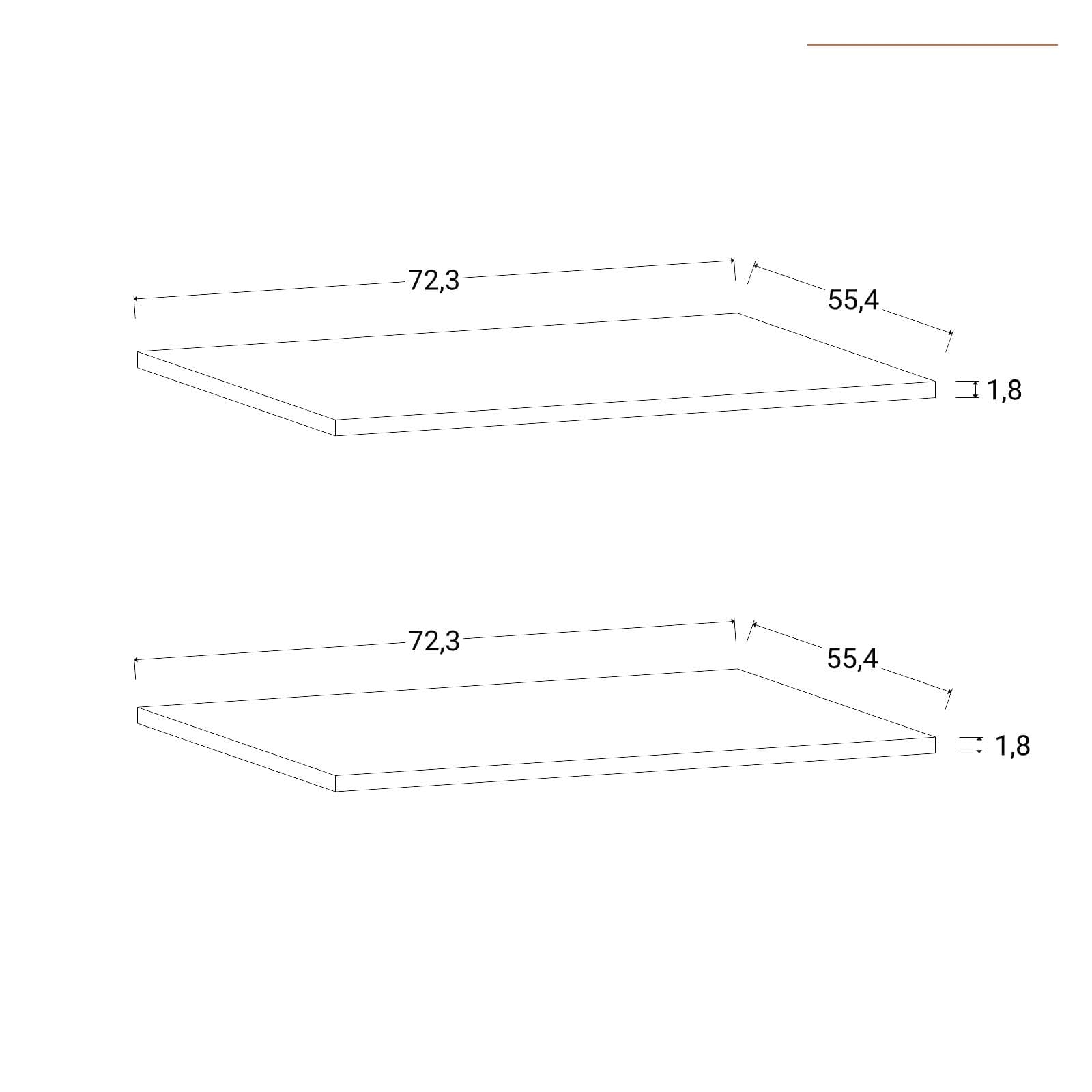 Set 2 ripiani effetto tessuto per armadio da 150 cm - Alen