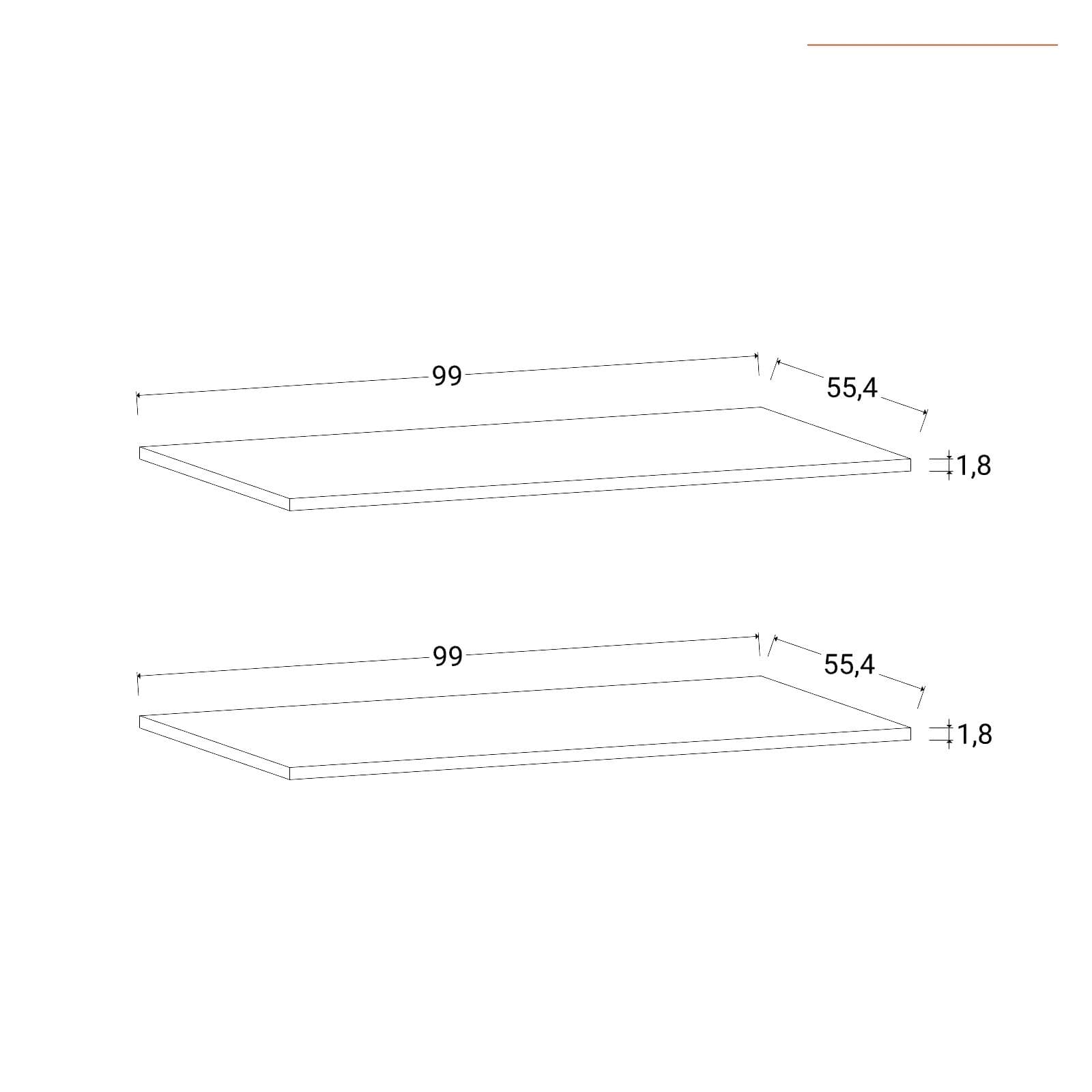 Set 2 ripiani effetto tessuto per armadio da 203 cm - Alen