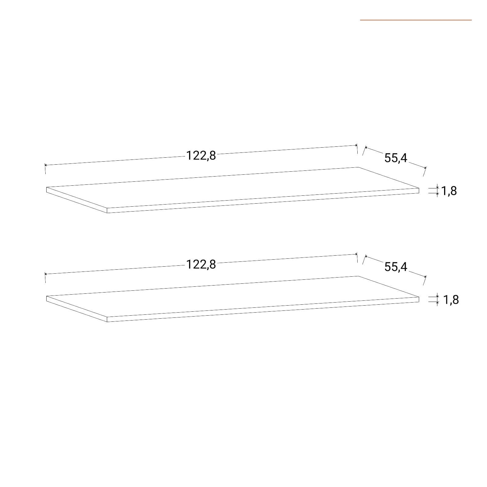 Set 2 ripiani effetto tessuto per armadio da 251 cm - Alen