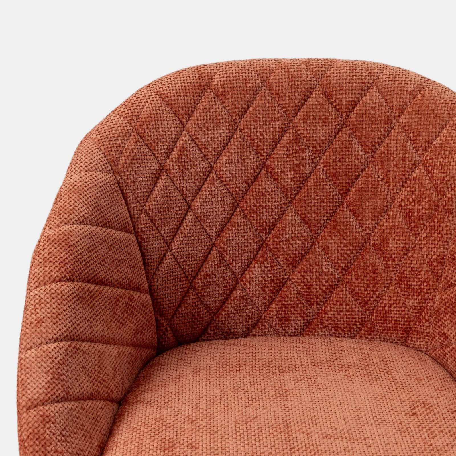 Set 2 sedie in ciniglia rosa antico con gambe in metallo terracotta - Myba